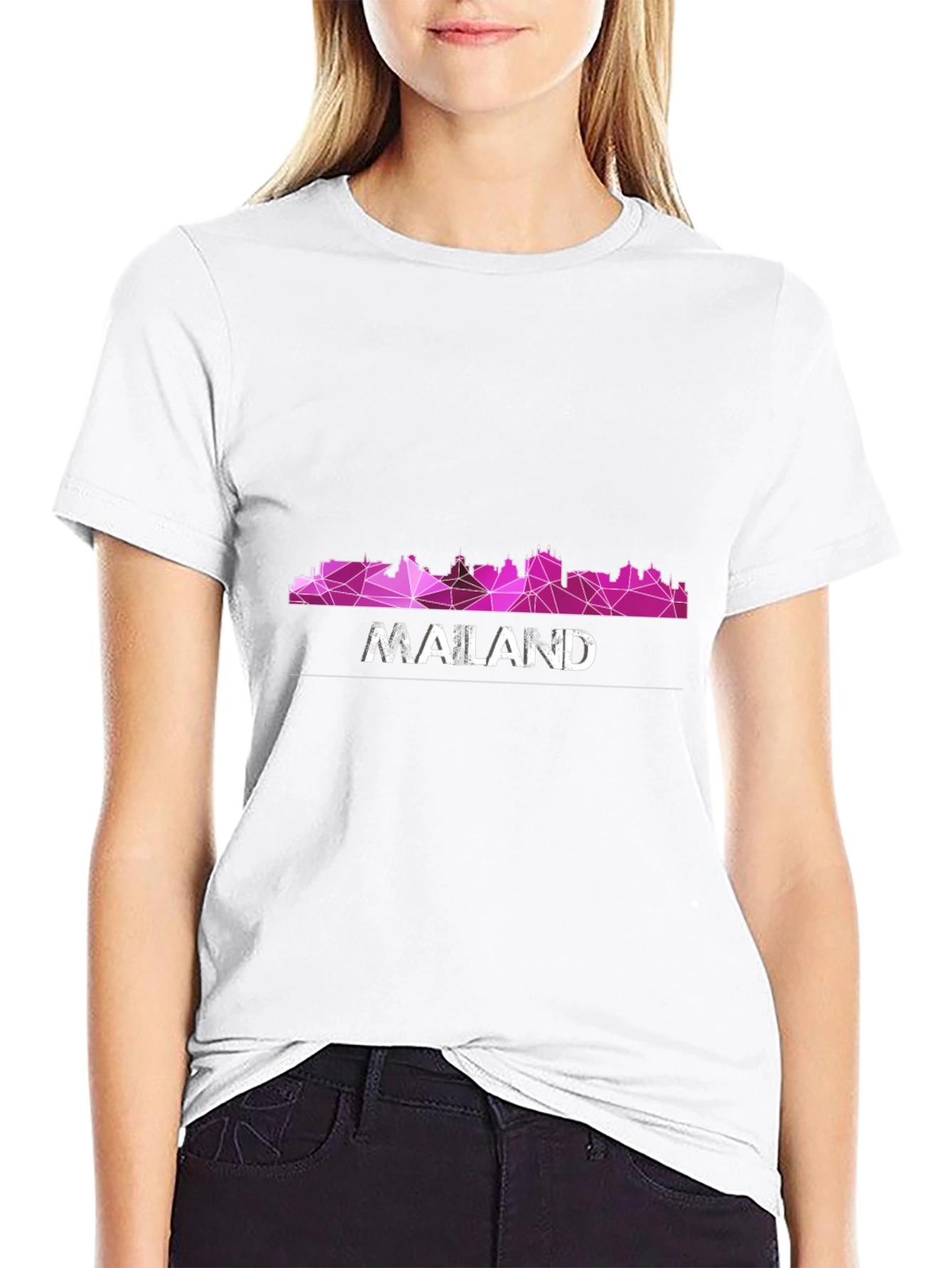 Geometric Cityscape Graphic Tee - Modern Urban Style