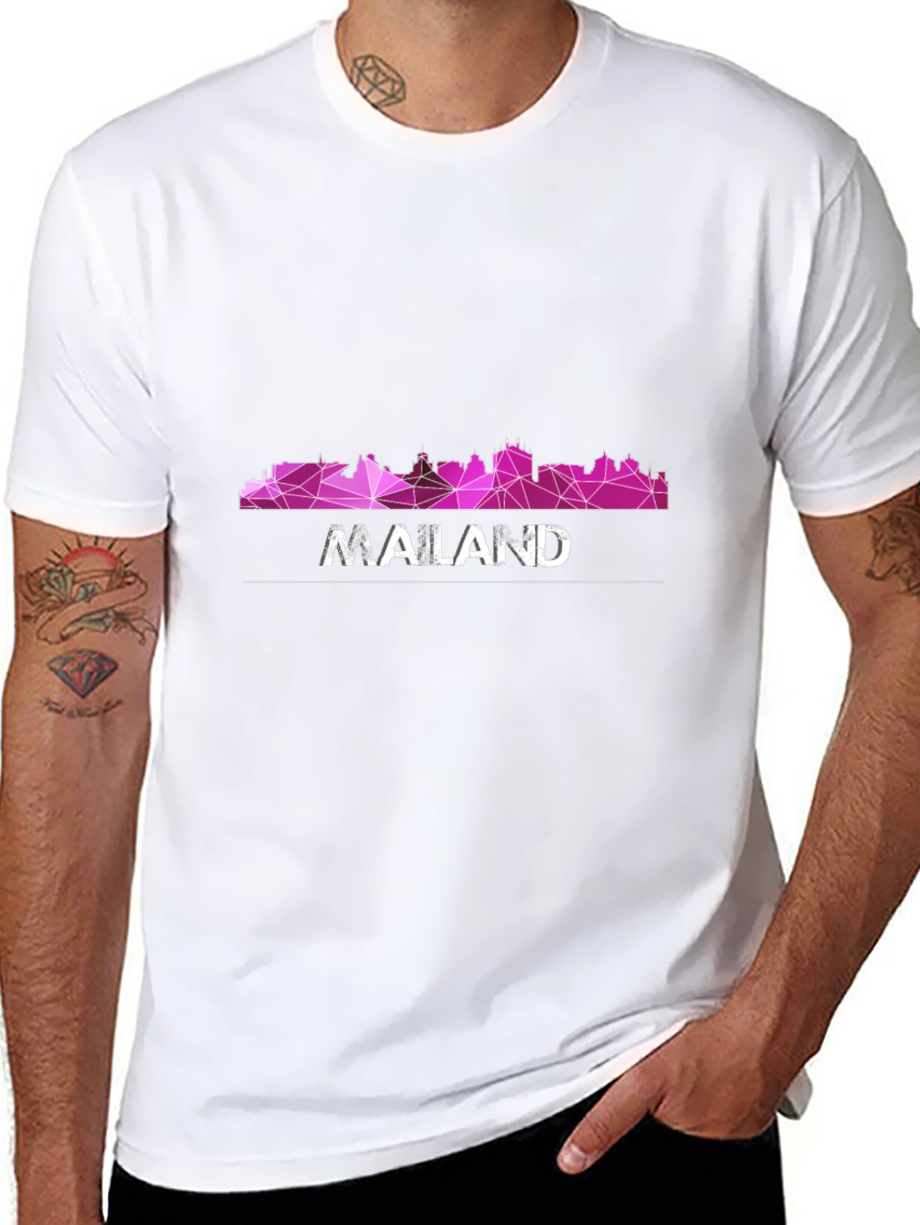 Geometric Cityscape Graphic Tee - Modern Urban Style