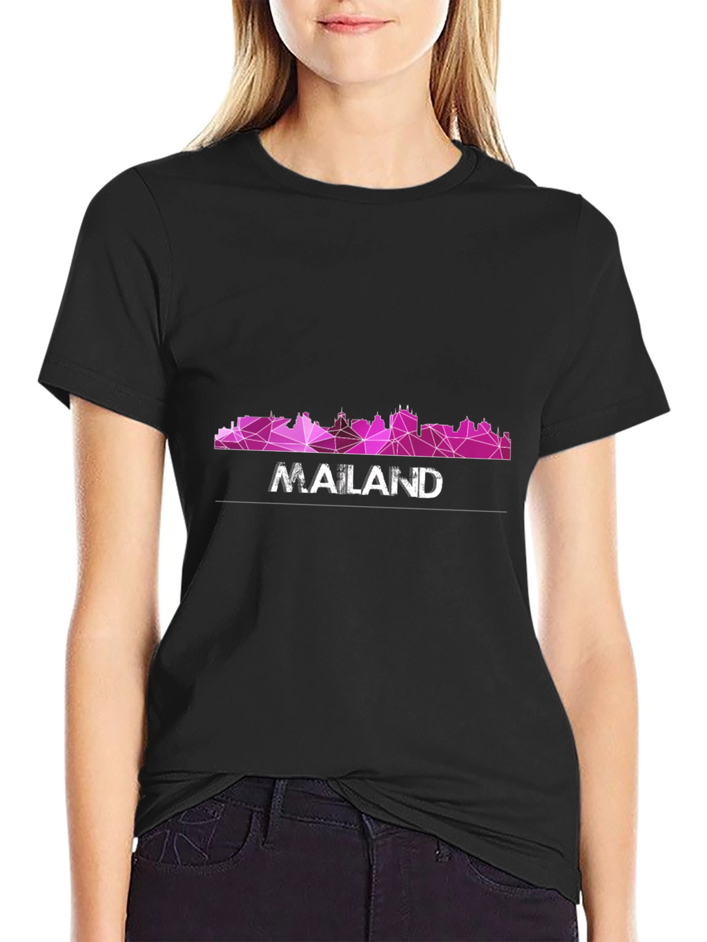 Geometric Cityscape Graphic Tee - Modern Urban Style
