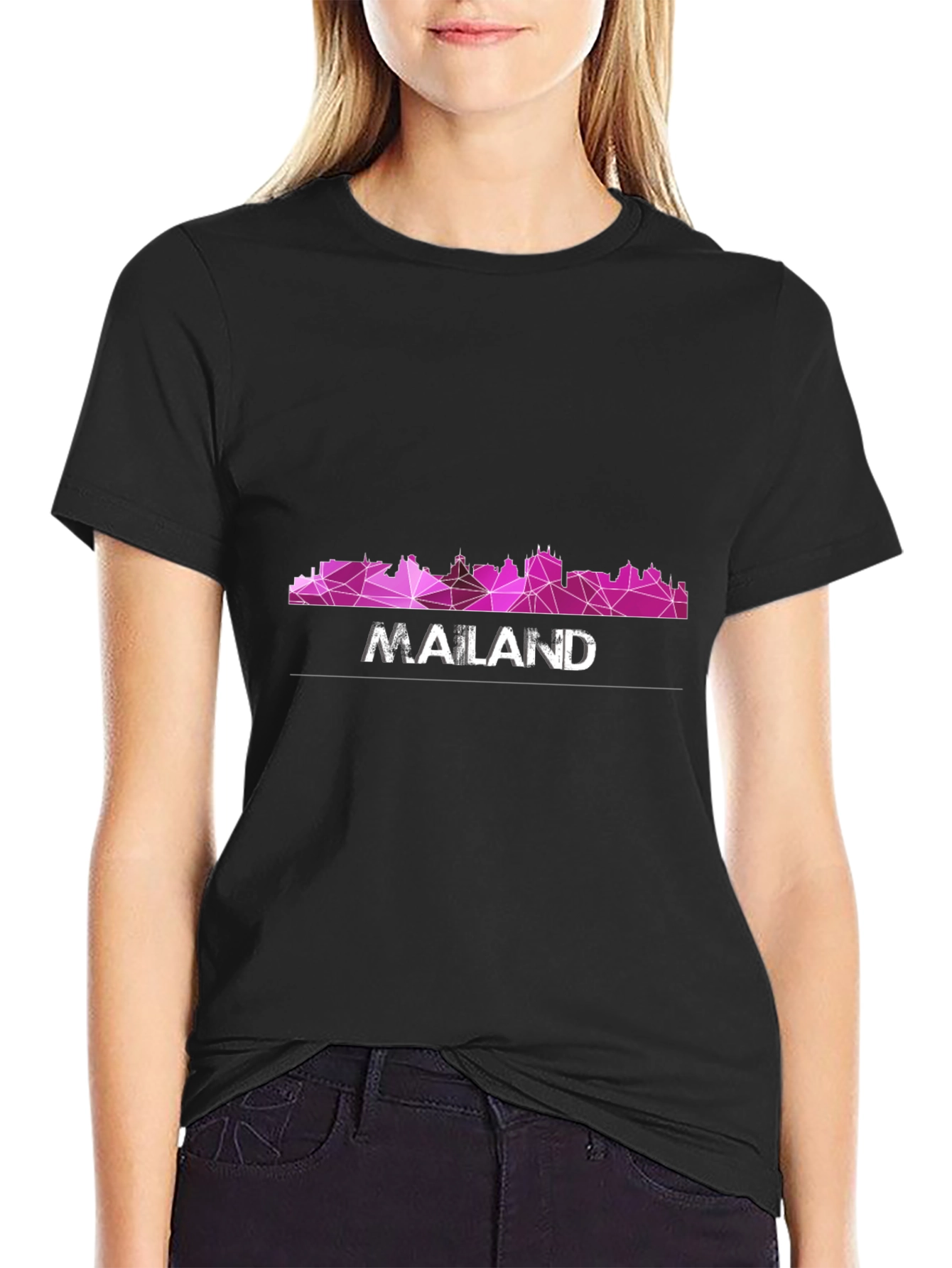 Geometric Cityscape Graphic Tee - Modern Urban Style