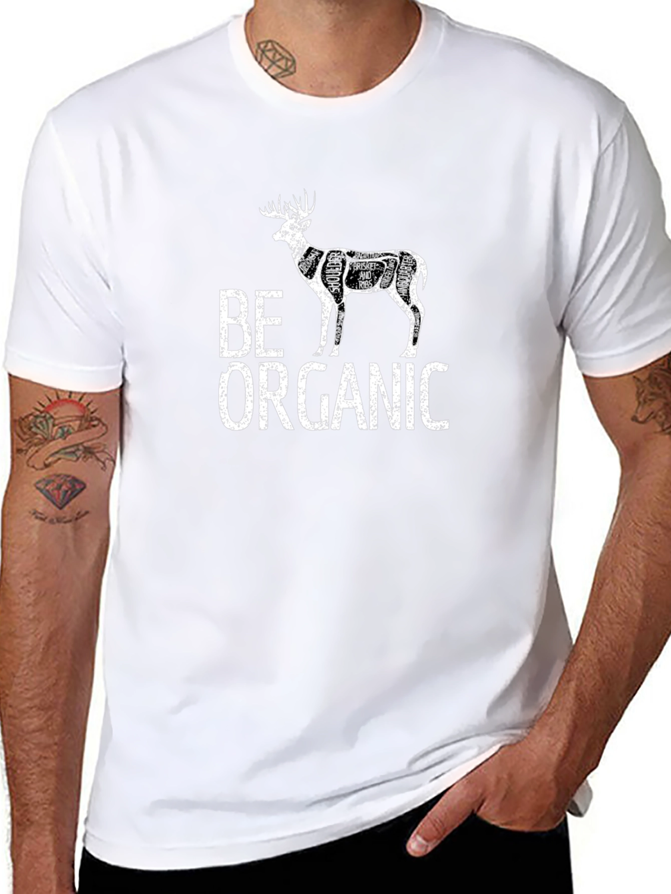 Be Organic Deer Cut Chart T-Shirt