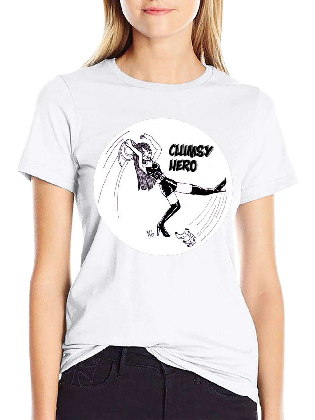 Clumsy Hero T-Shirt - Black Graphic Tee