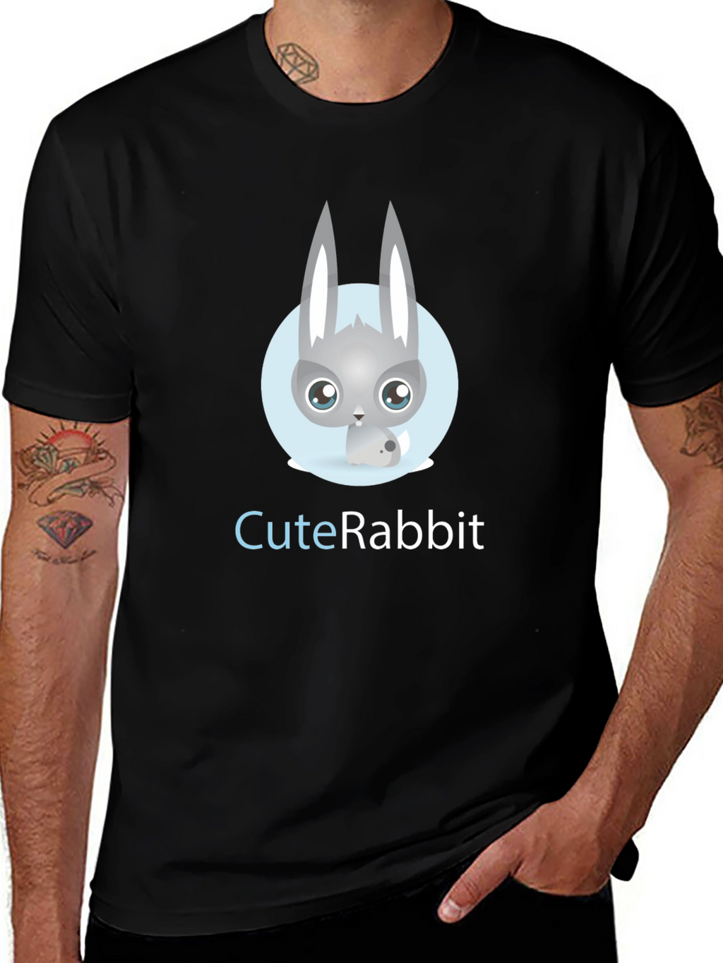 Cute Rabbit Graphic Tee - Soft Cotton Blend