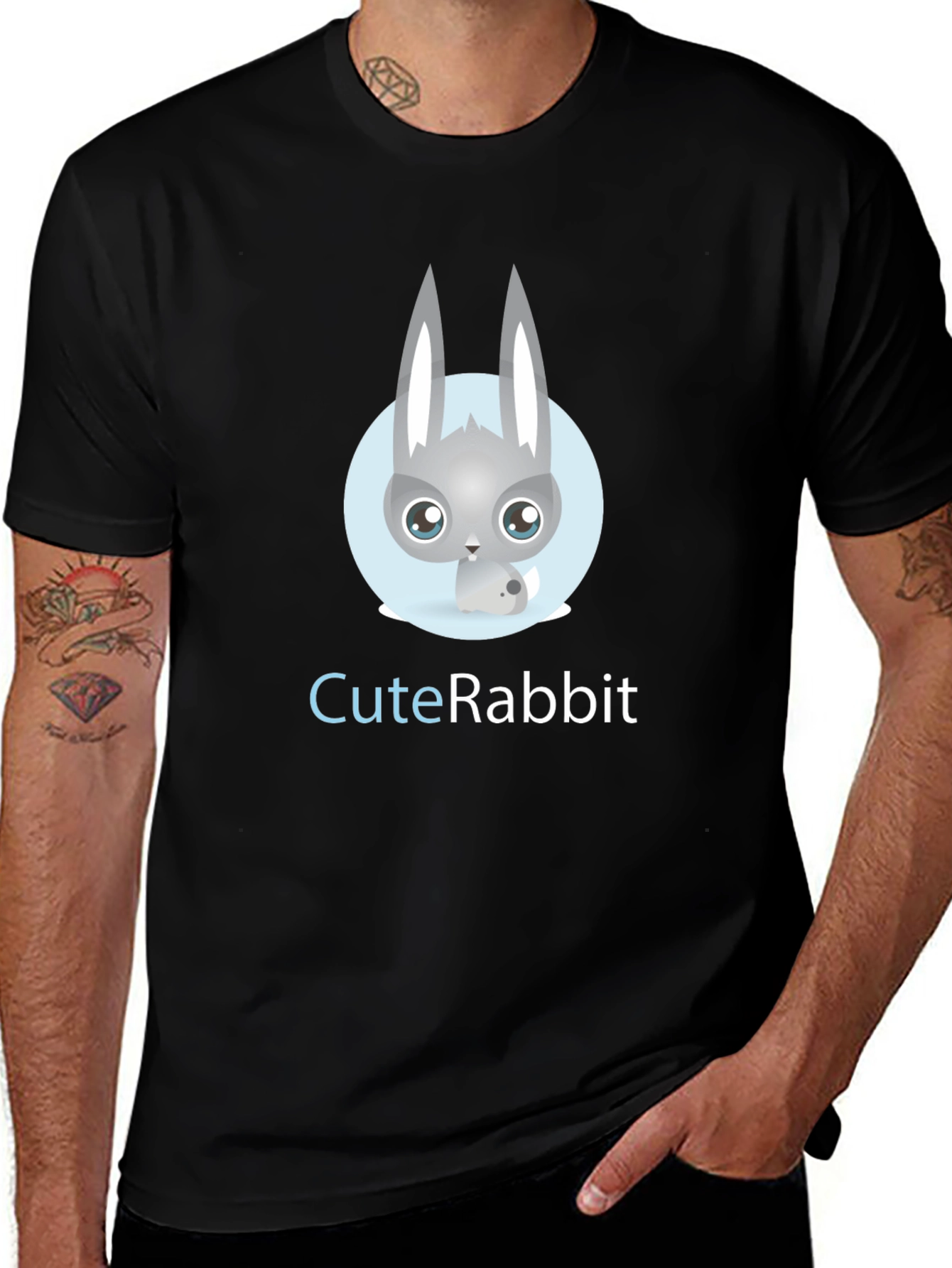 Cute Rabbit Graphic Tee - Soft Cotton Blend