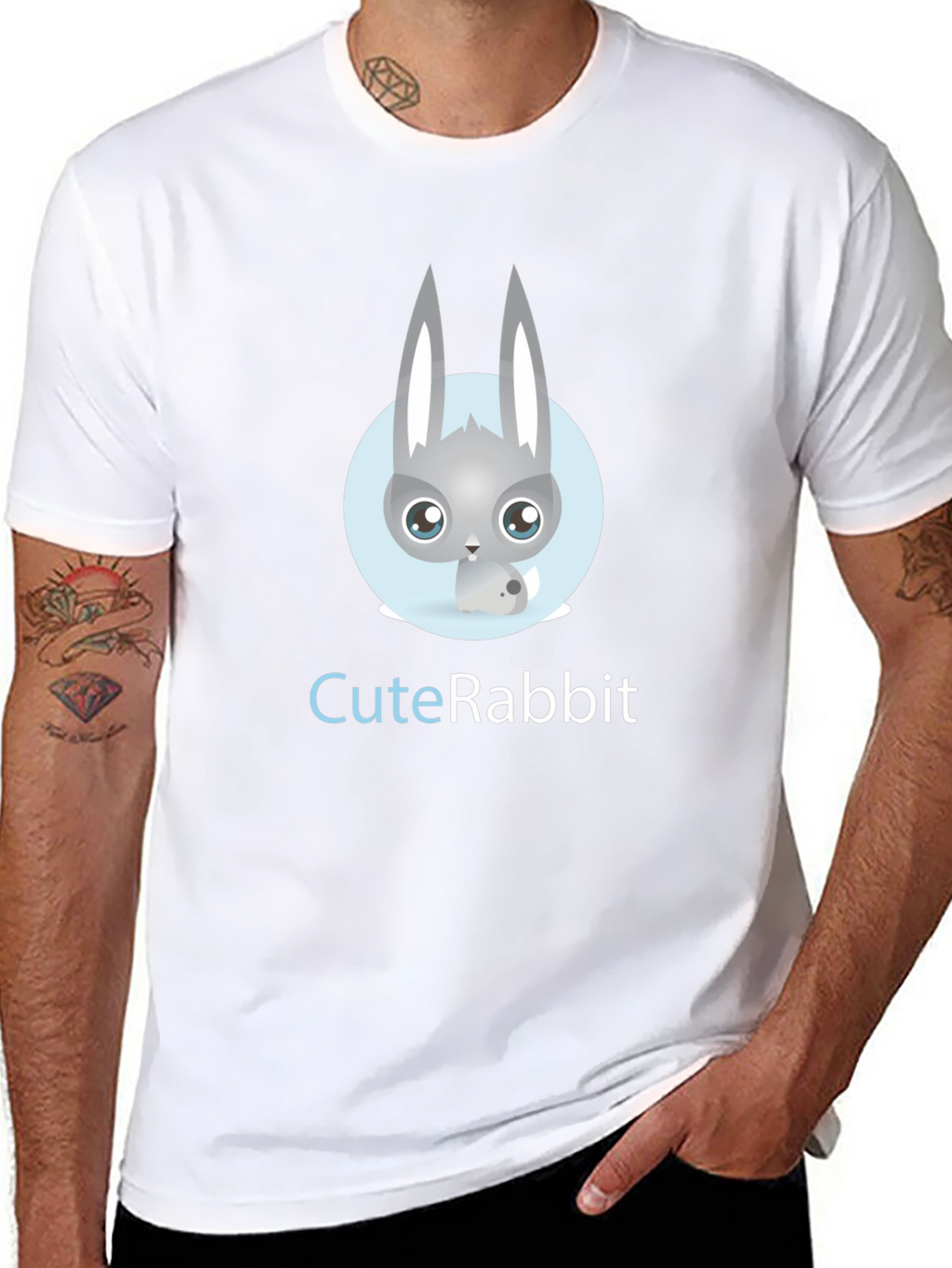 Cute Rabbit Graphic Tee - Soft Cotton Blend