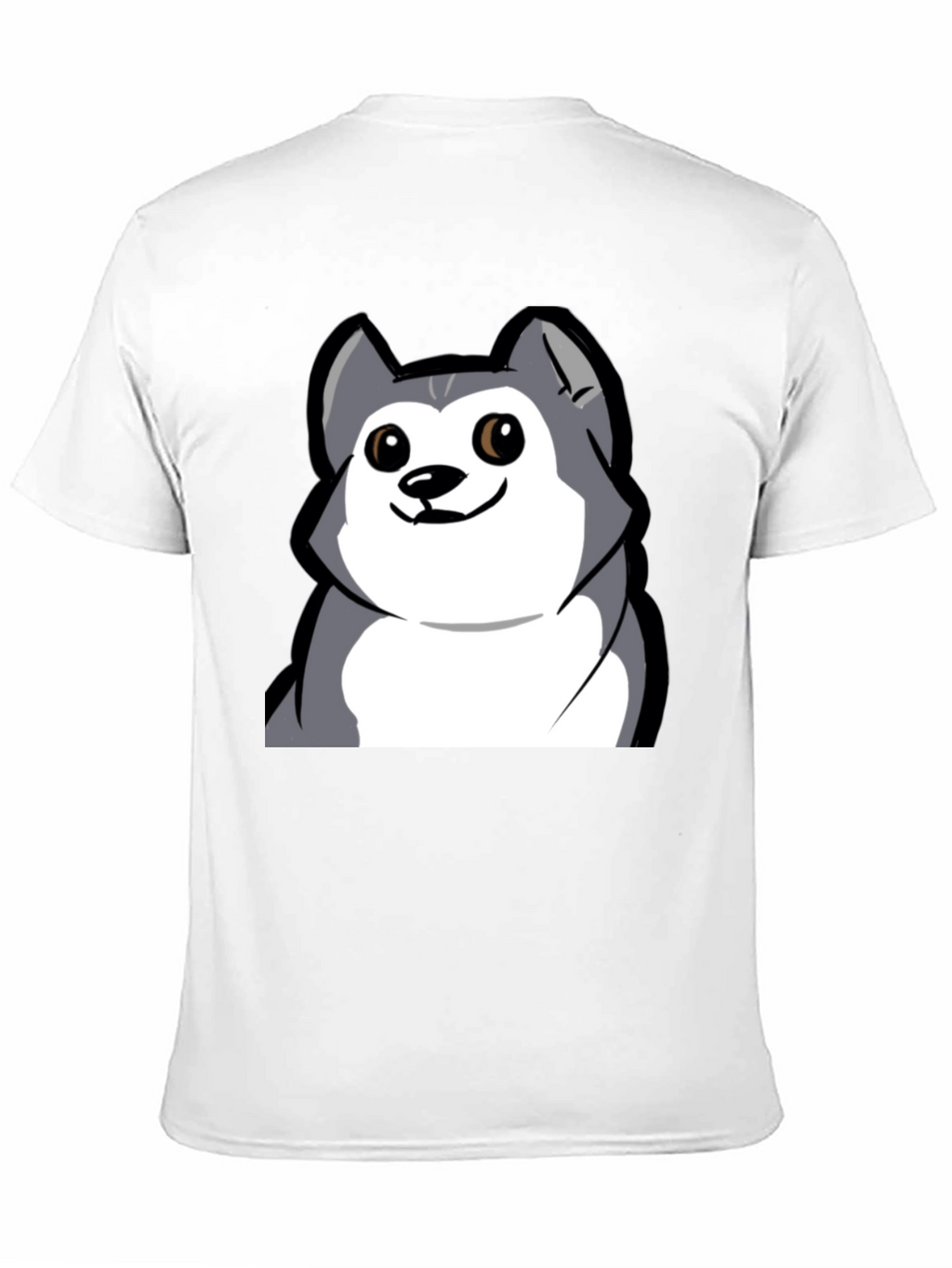 Cartoon Dog Graphic Tee - Black Cotton T-Shirt