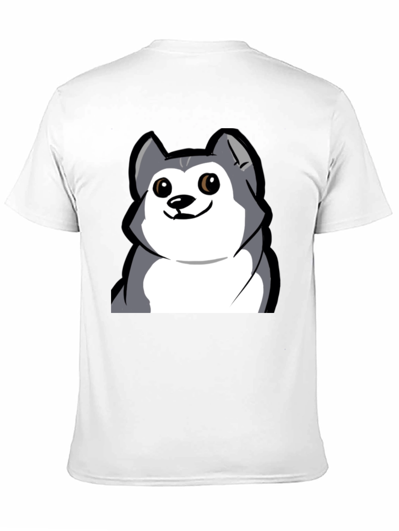 Cartoon Dog Graphic Tee - Black Cotton T-Shirt