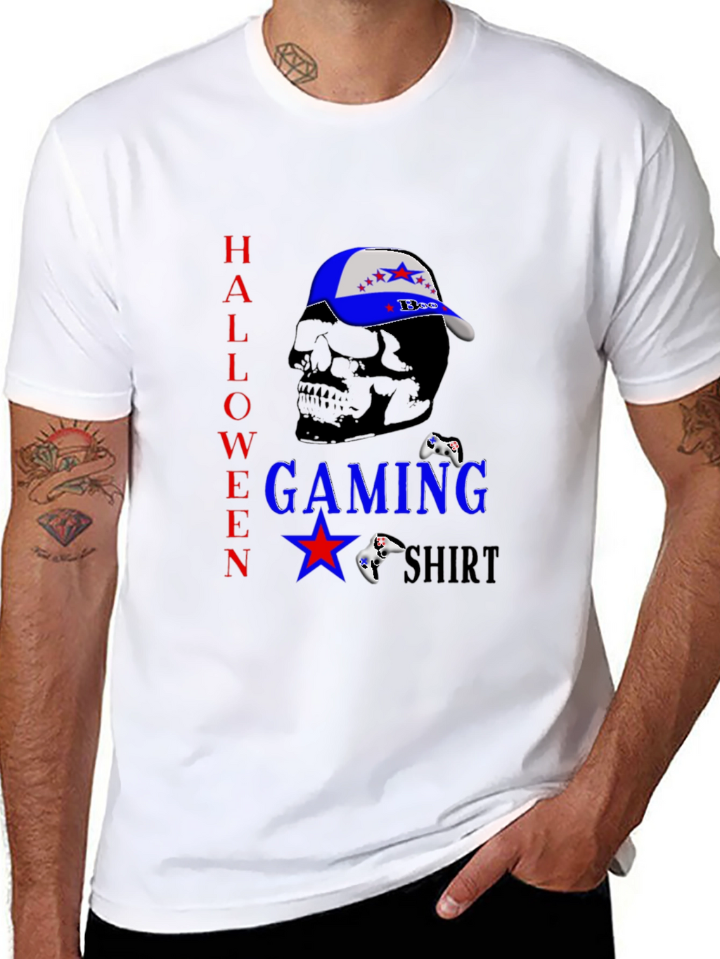 Halloween Gaming Shirt - Skull & Controller
