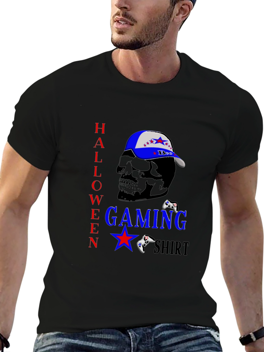 Halloween Gaming Shirt - Skull & Controller