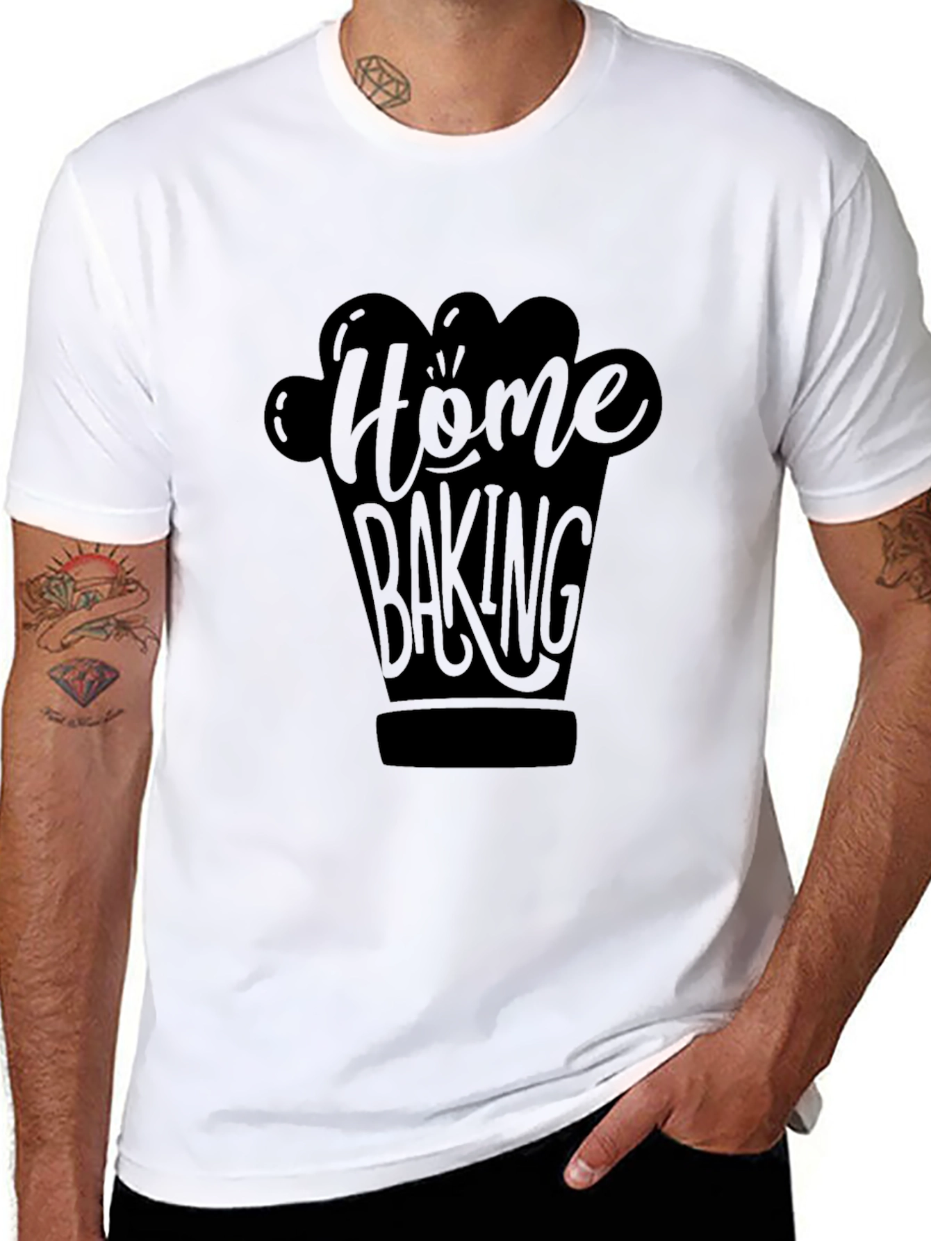 Home Baking Graphic Black T-Shirt
