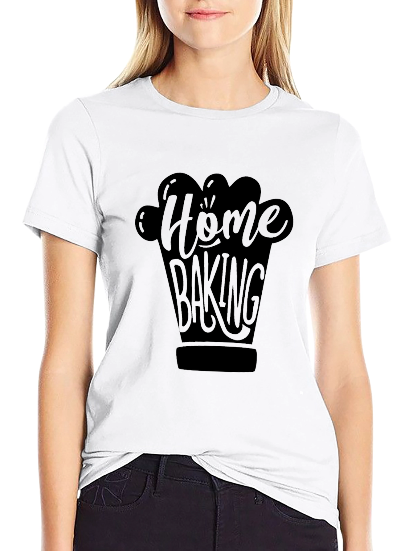 Home Baking Graphic Black T-Shirt