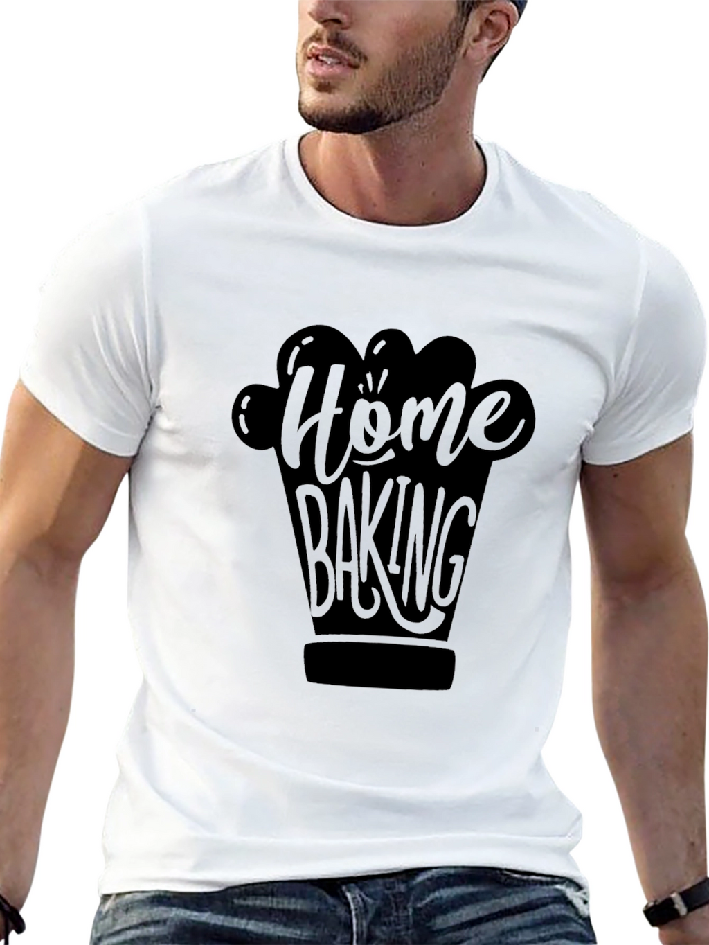 Home Baking Graphic Black T-Shirt