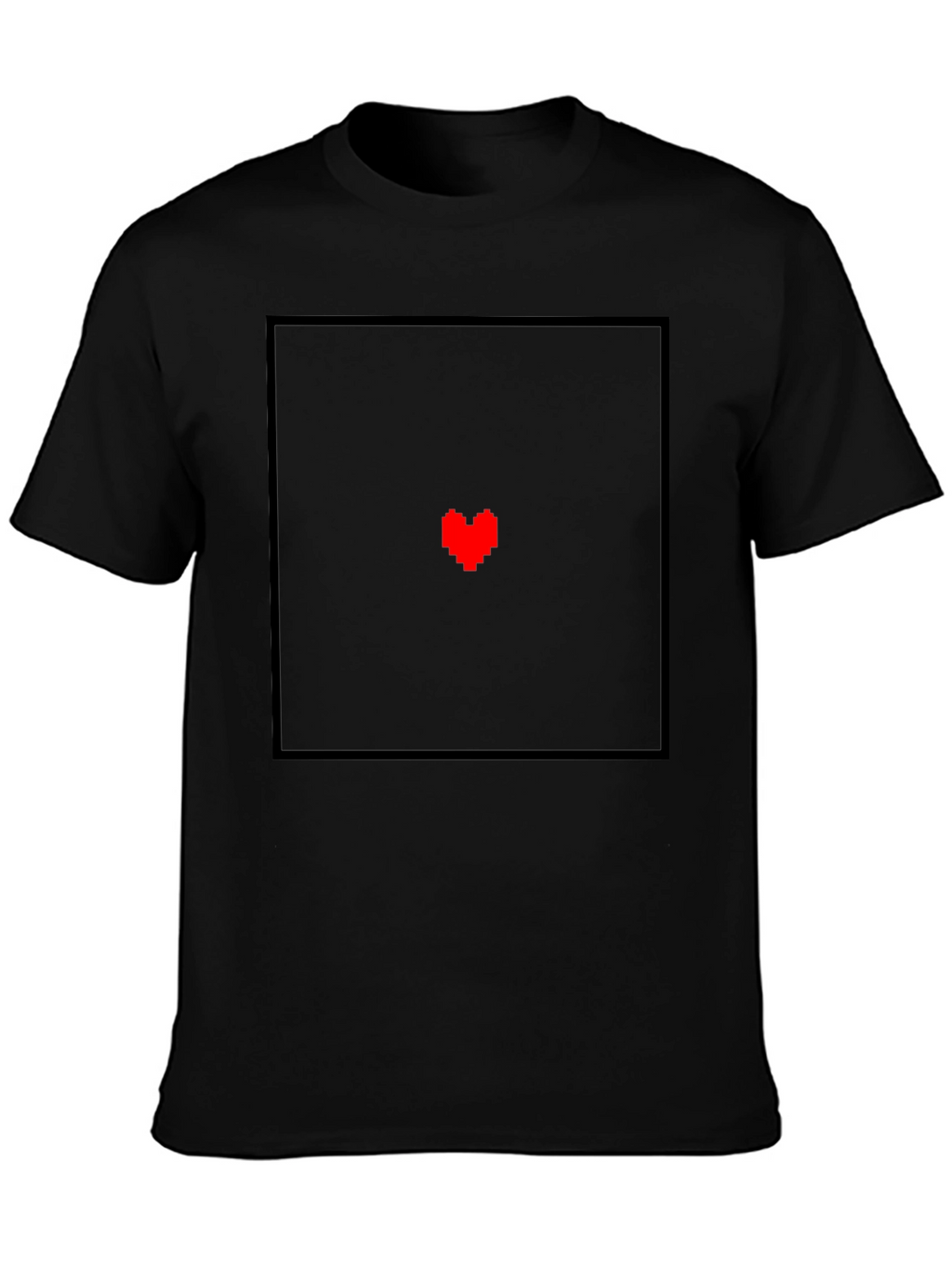 Pixel Heart Graphic Black T-Shirt