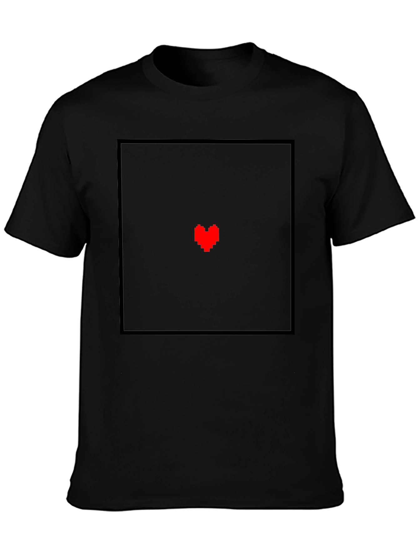 Pixel Heart Graphic Black T-Shirt