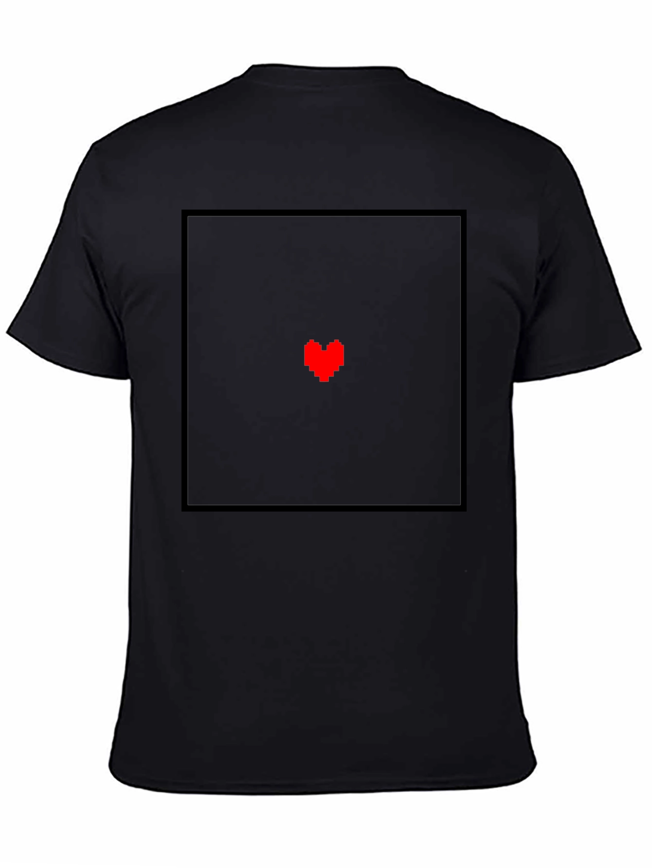 Pixel Heart Graphic Black T-Shirt