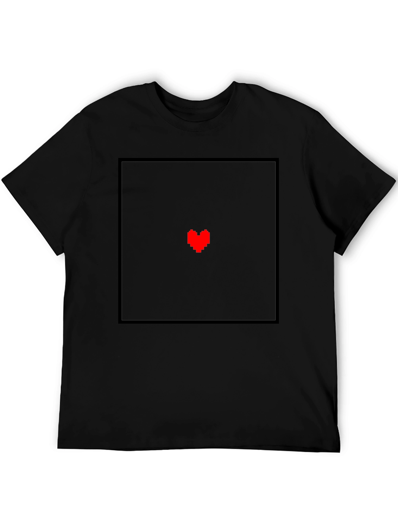 Pixel Heart Graphic Black T-Shirt