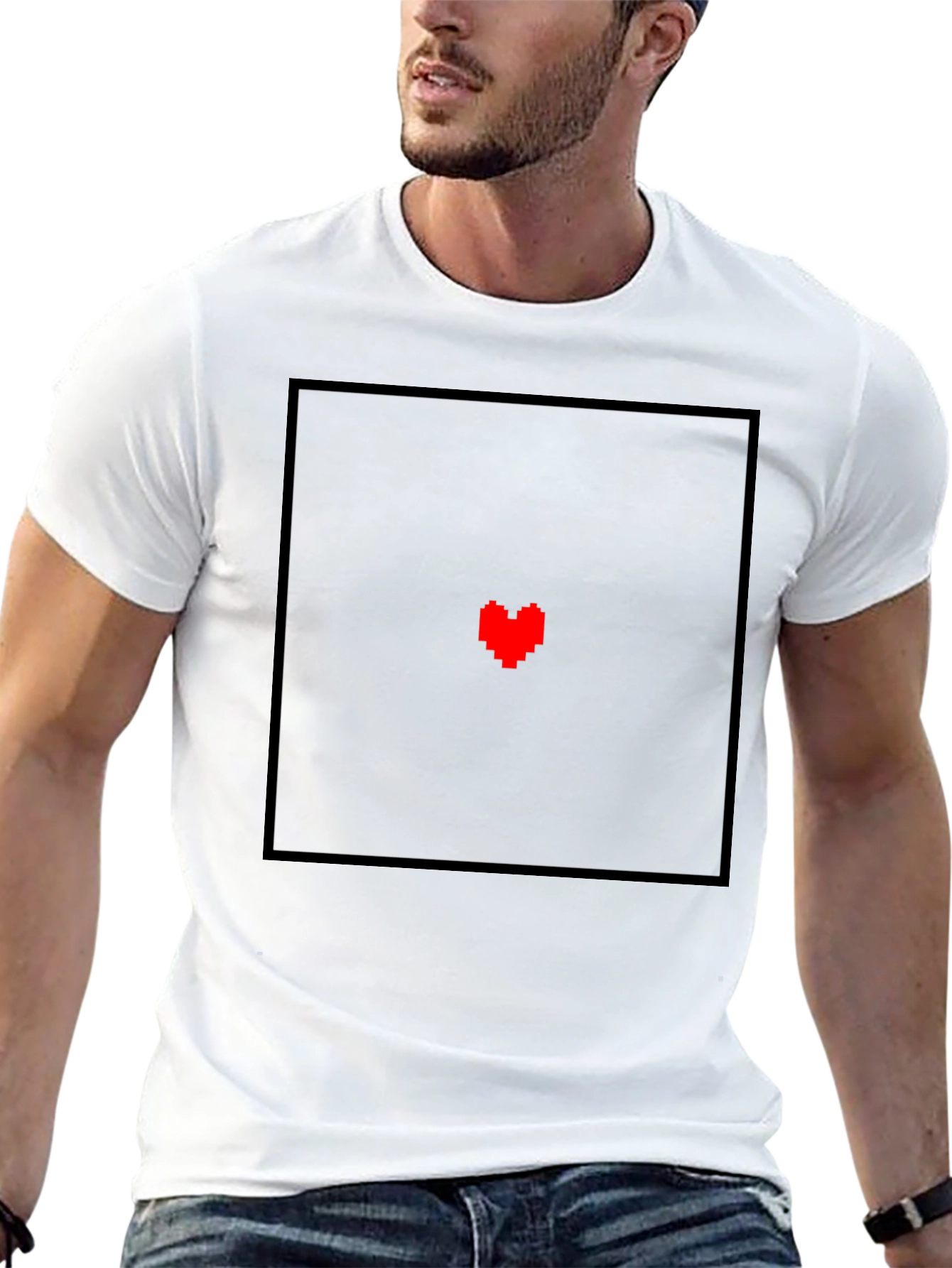 Pixel Heart Graphic Black T-Shirt