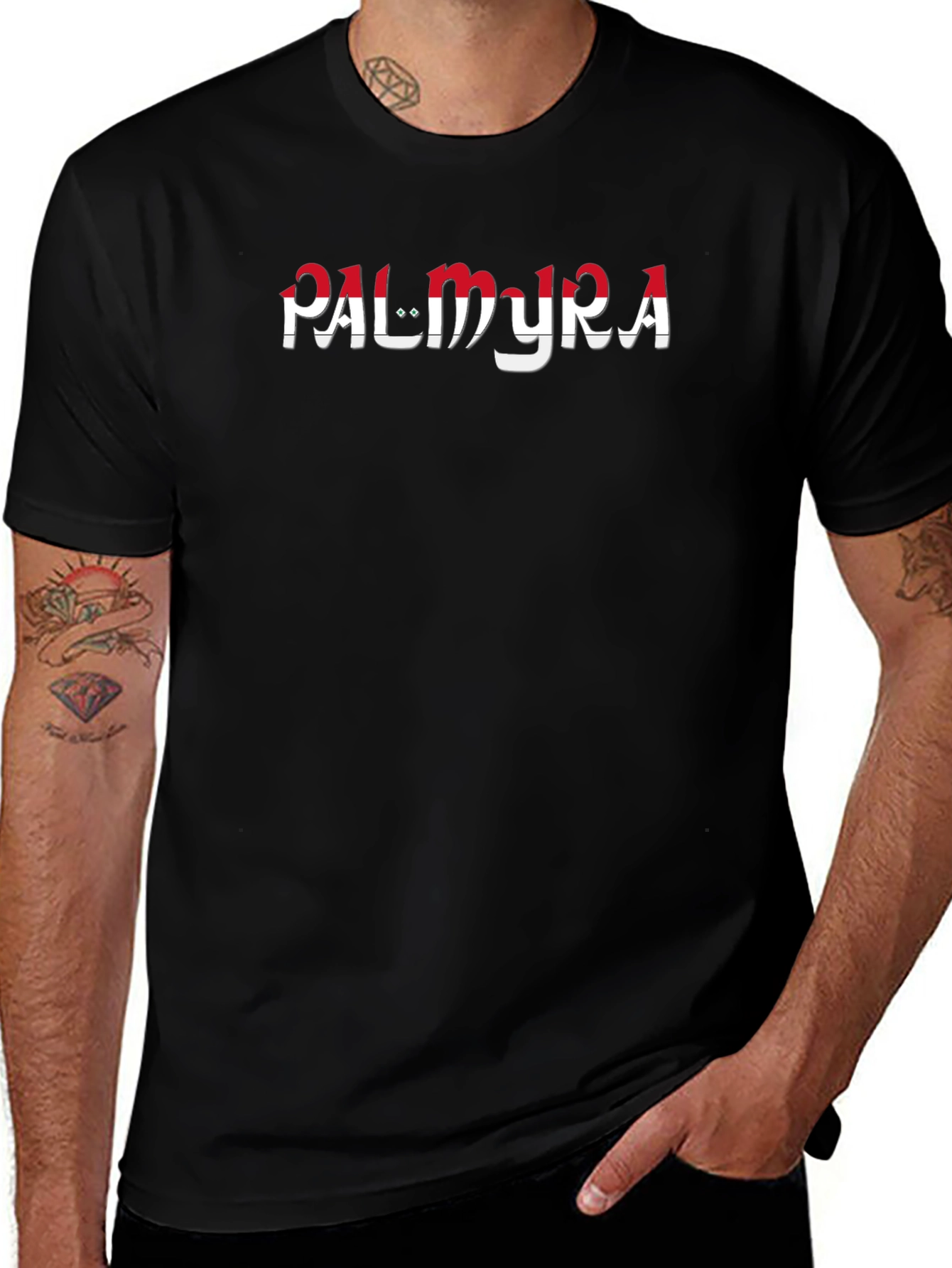 Palmyra Graphic Print Black T-Shirt