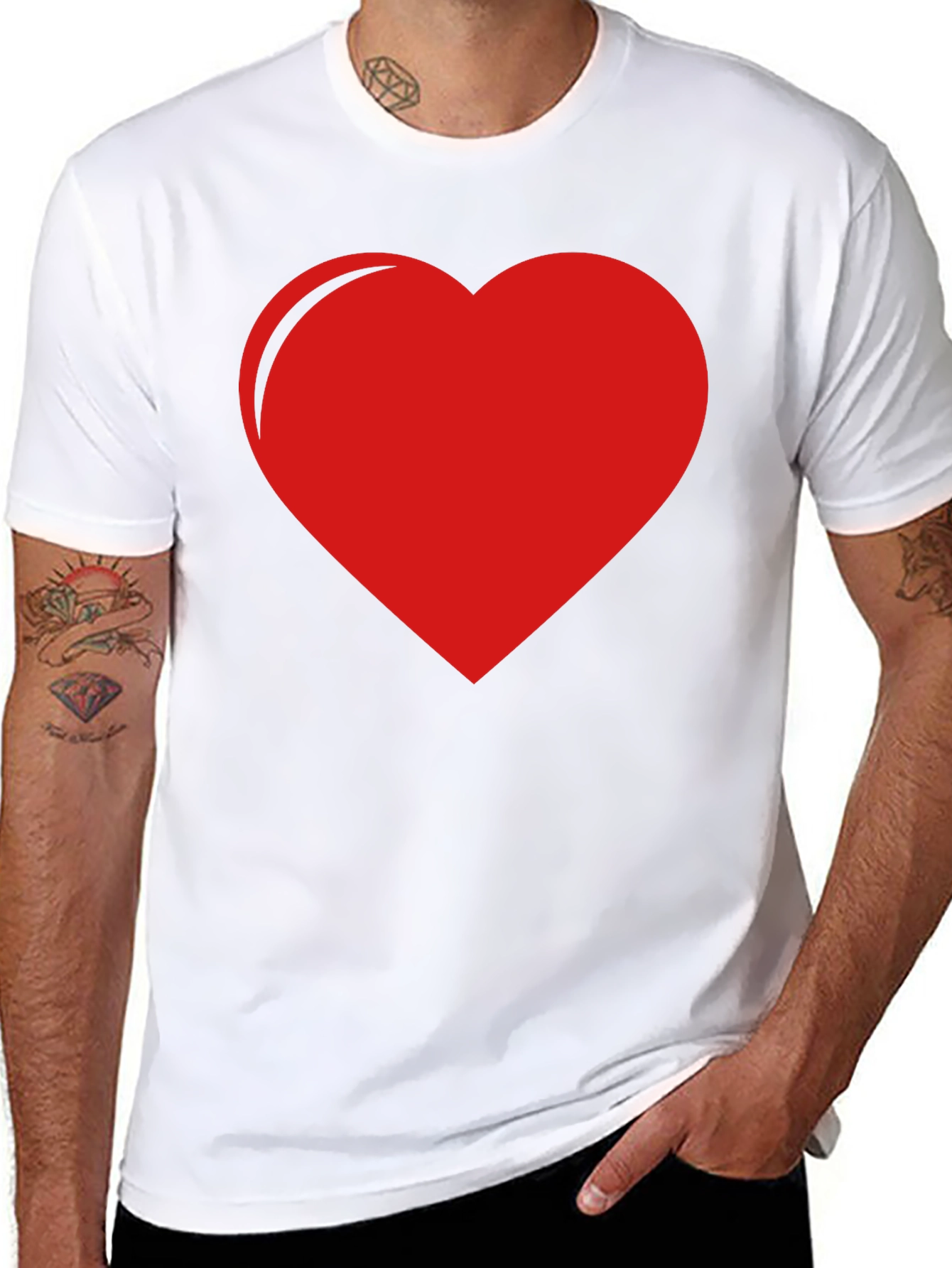 Red Heart Graphic Black Tee - Express Your Love!