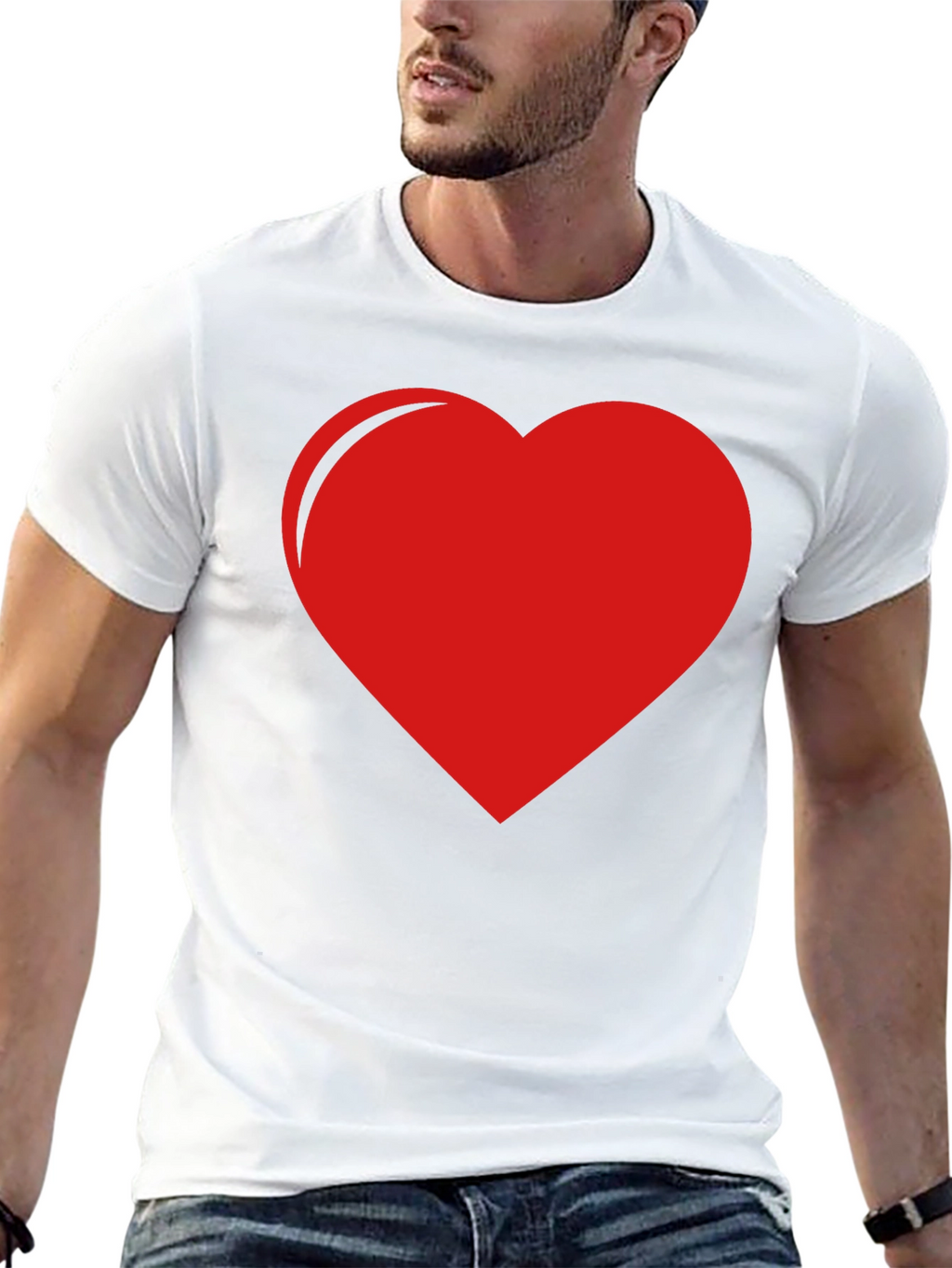 Red Heart Graphic Black Tee - Express Your Love!