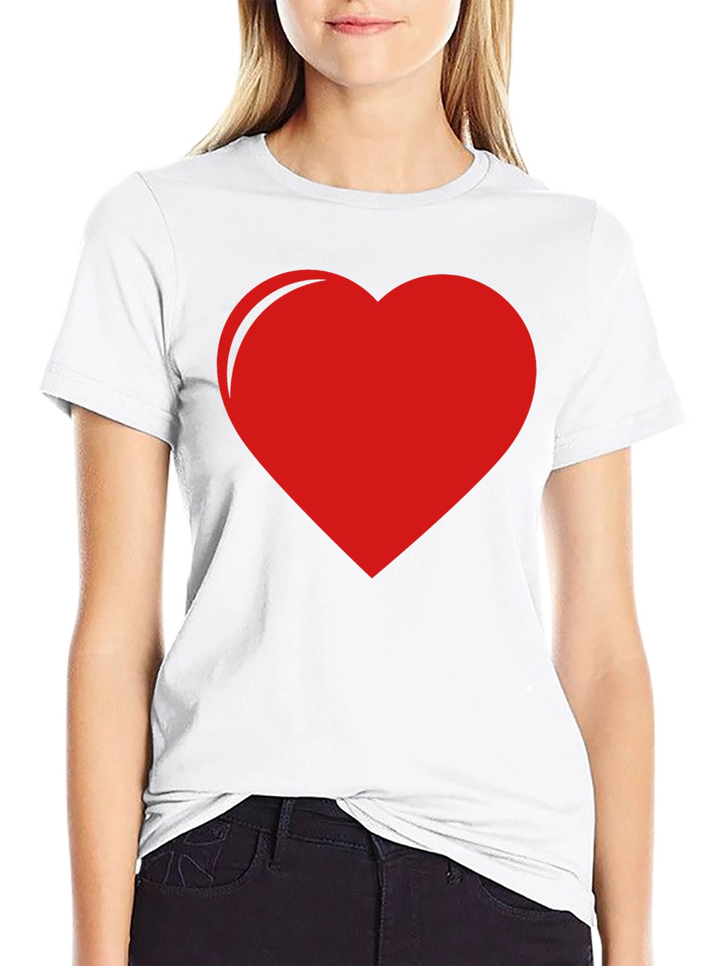 Red Heart Graphic Black Tee - Express Your Love!
