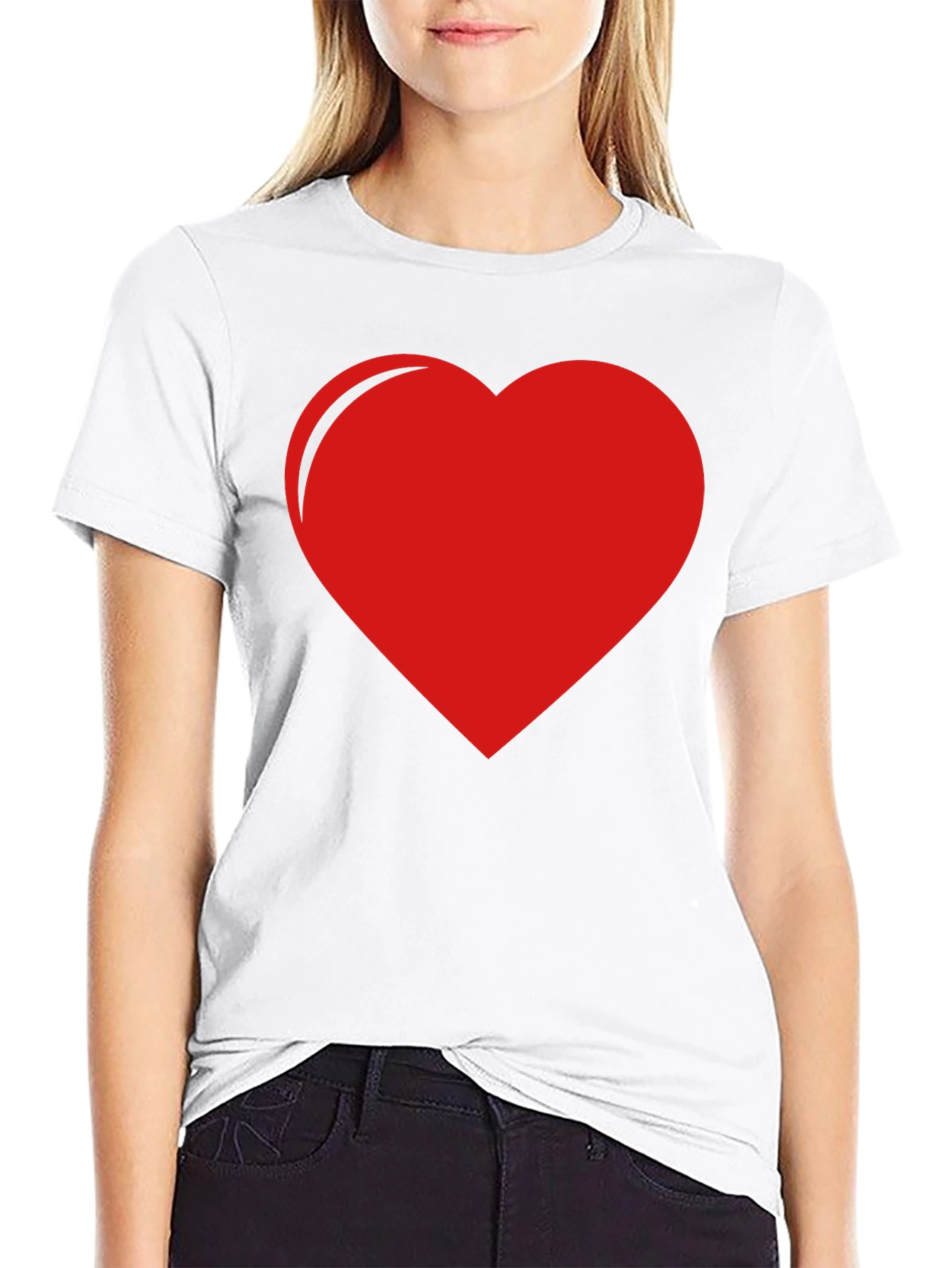 Red Heart Graphic Black Tee - Express Your Love!