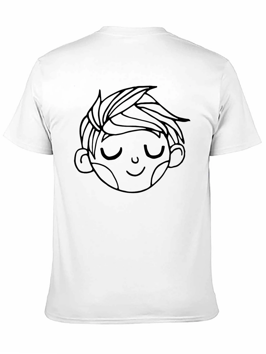 Mens Black Tee with Boy Face Graphic