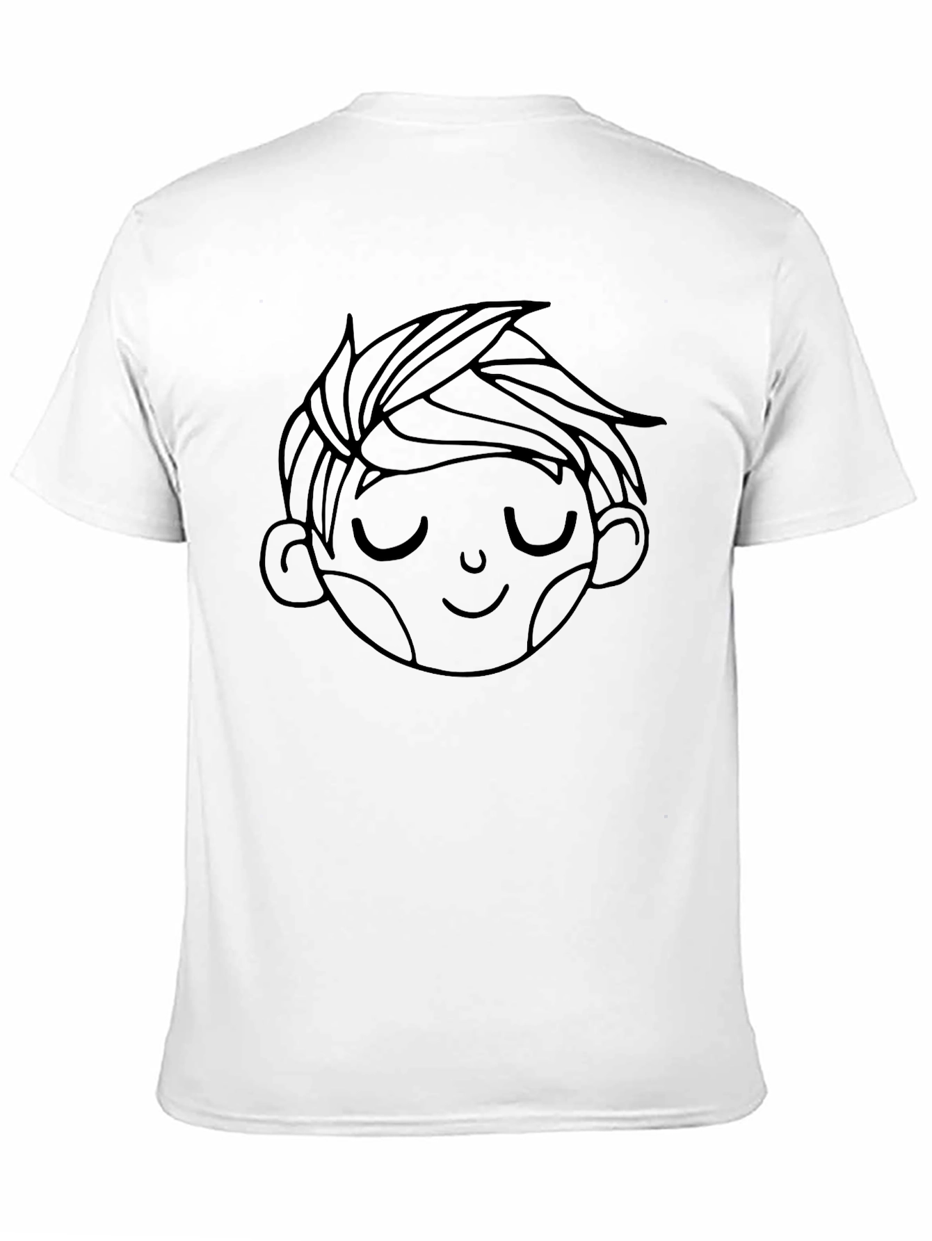 Mens Black Tee with Boy Face Graphic