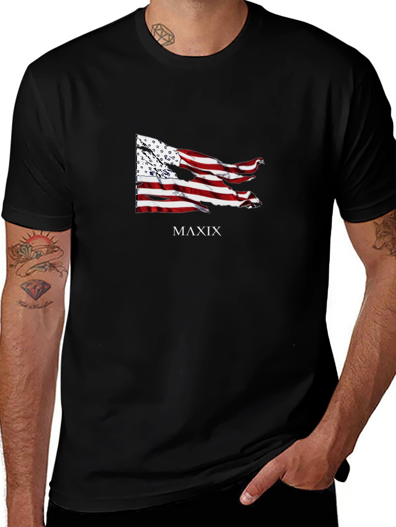 MAXIX Graphic Print Black T-Shirt