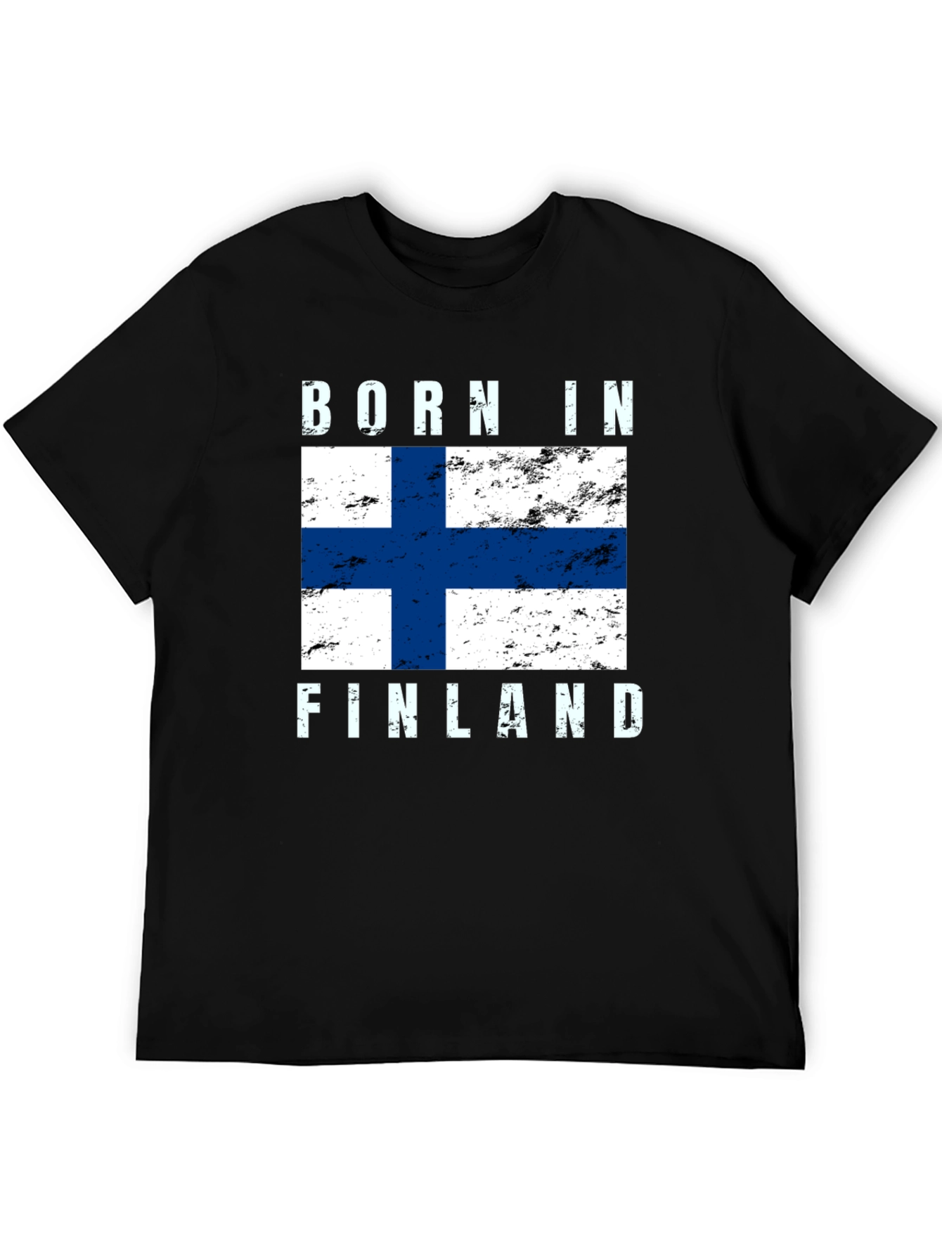 Born in Finland Finnish Flag Graphic T-Shirt