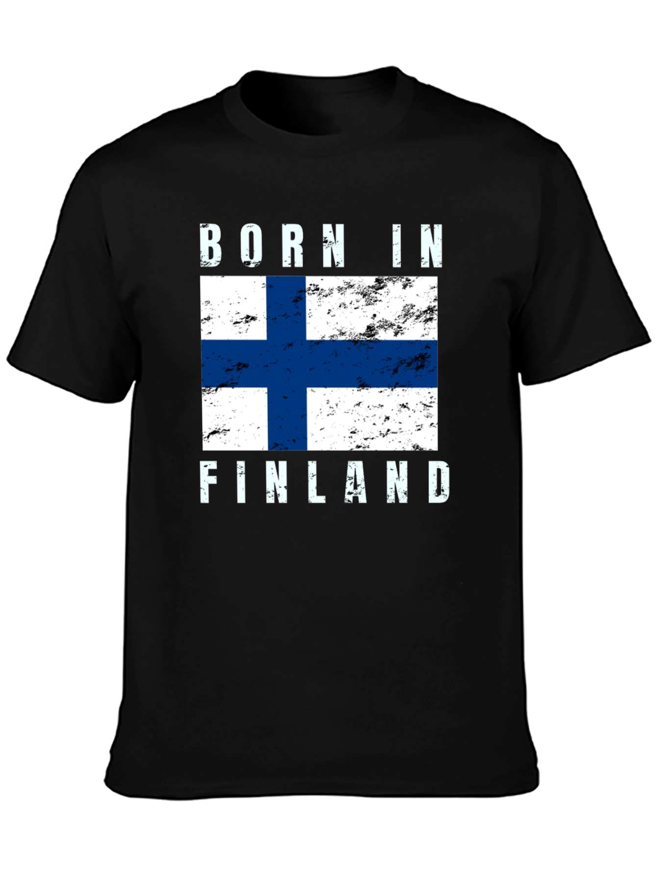 Born in Finland Finnish Flag Graphic T-Shirt