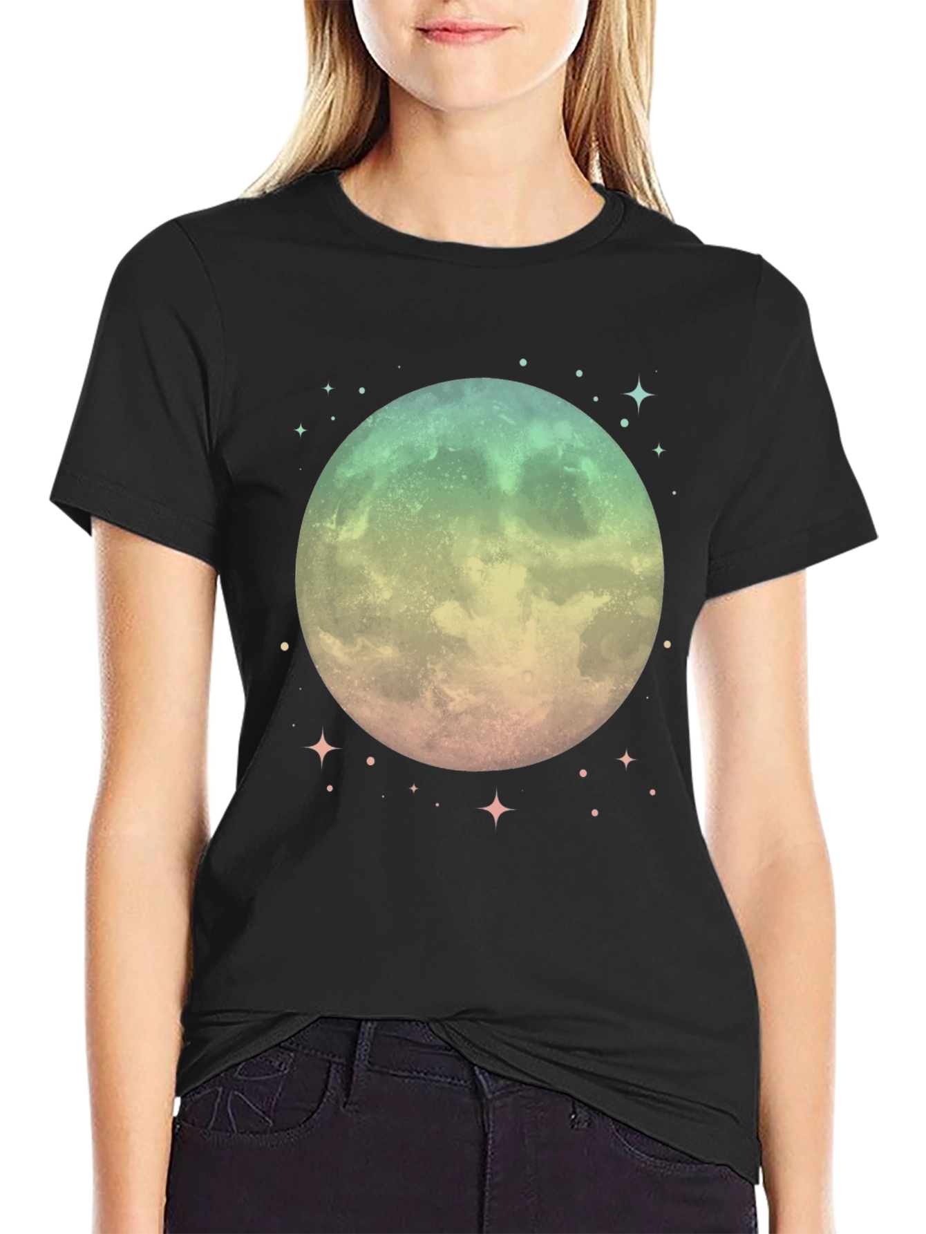 Mystic Moon Graphic Tee - Unisex Black T-Shirt