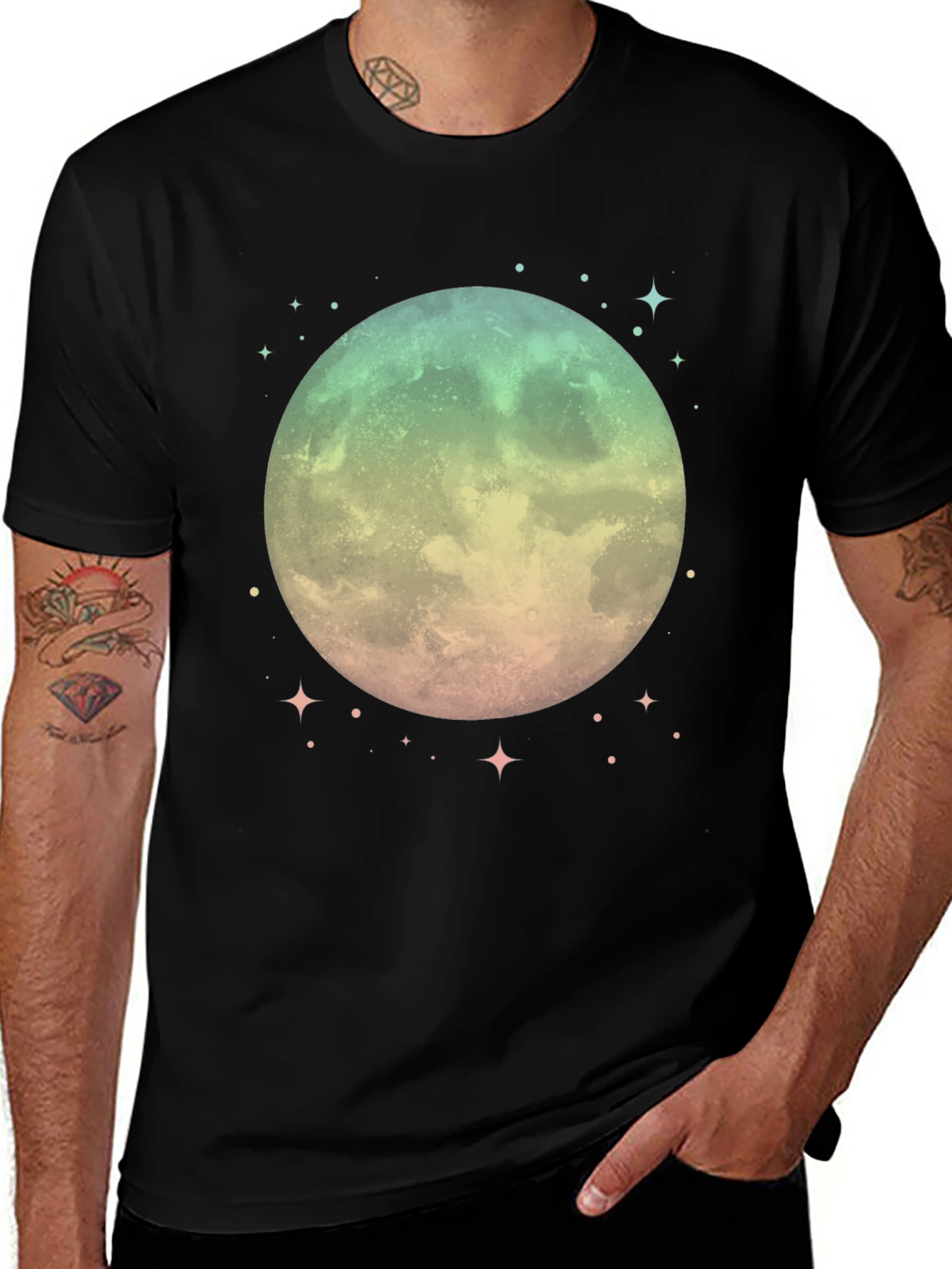 Mystic Moon Graphic Tee - Unisex Black T-Shirt