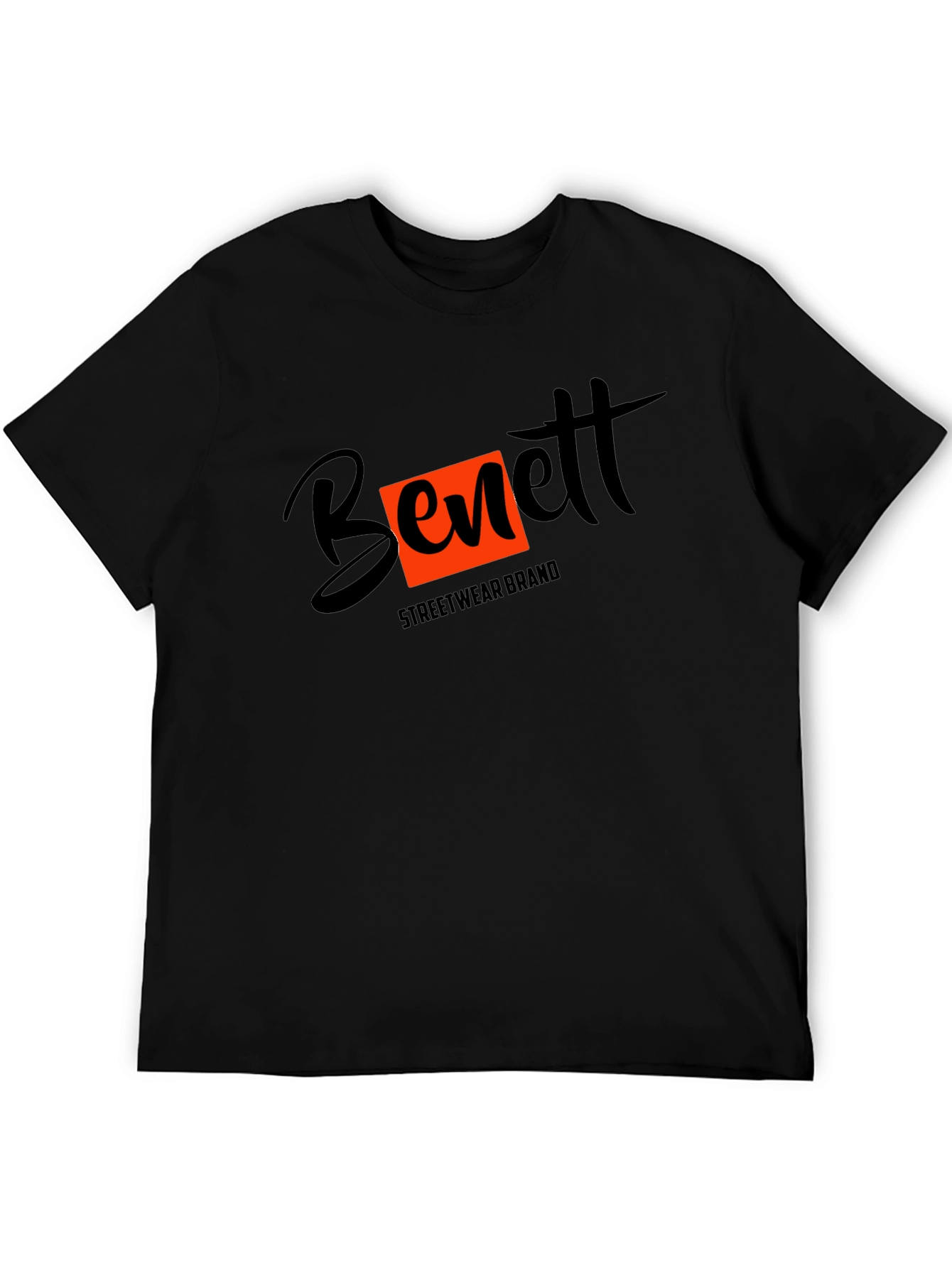 Black Bennett Streetwear Brand Graphic T-Shirt