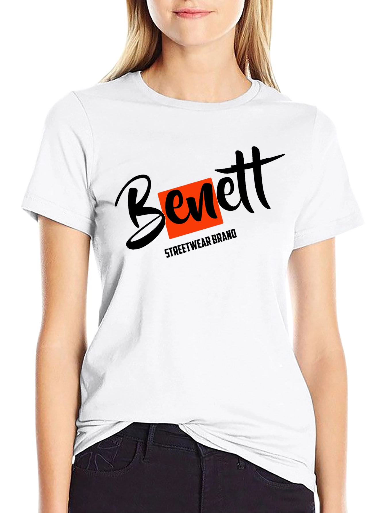 Black Bennett Streetwear Brand Graphic T-Shirt