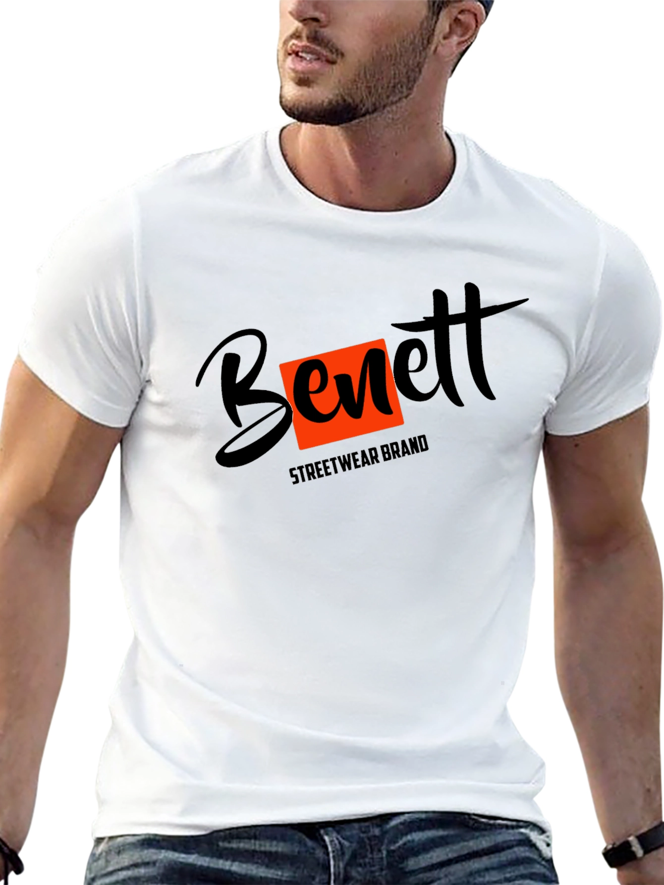 Black Bennett Streetwear Brand Graphic T-Shirt