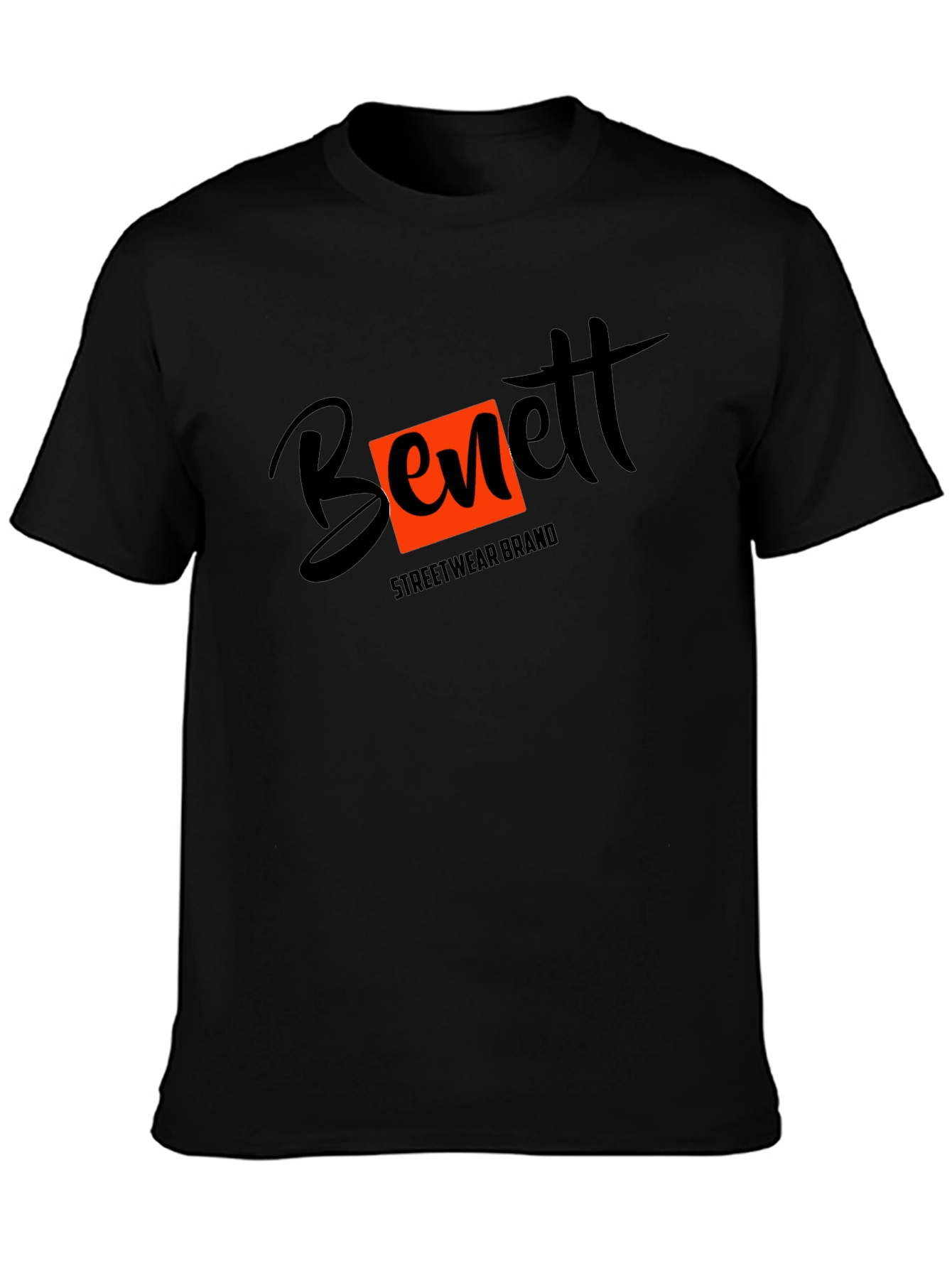Black Bennett Streetwear Brand Graphic T-Shirt