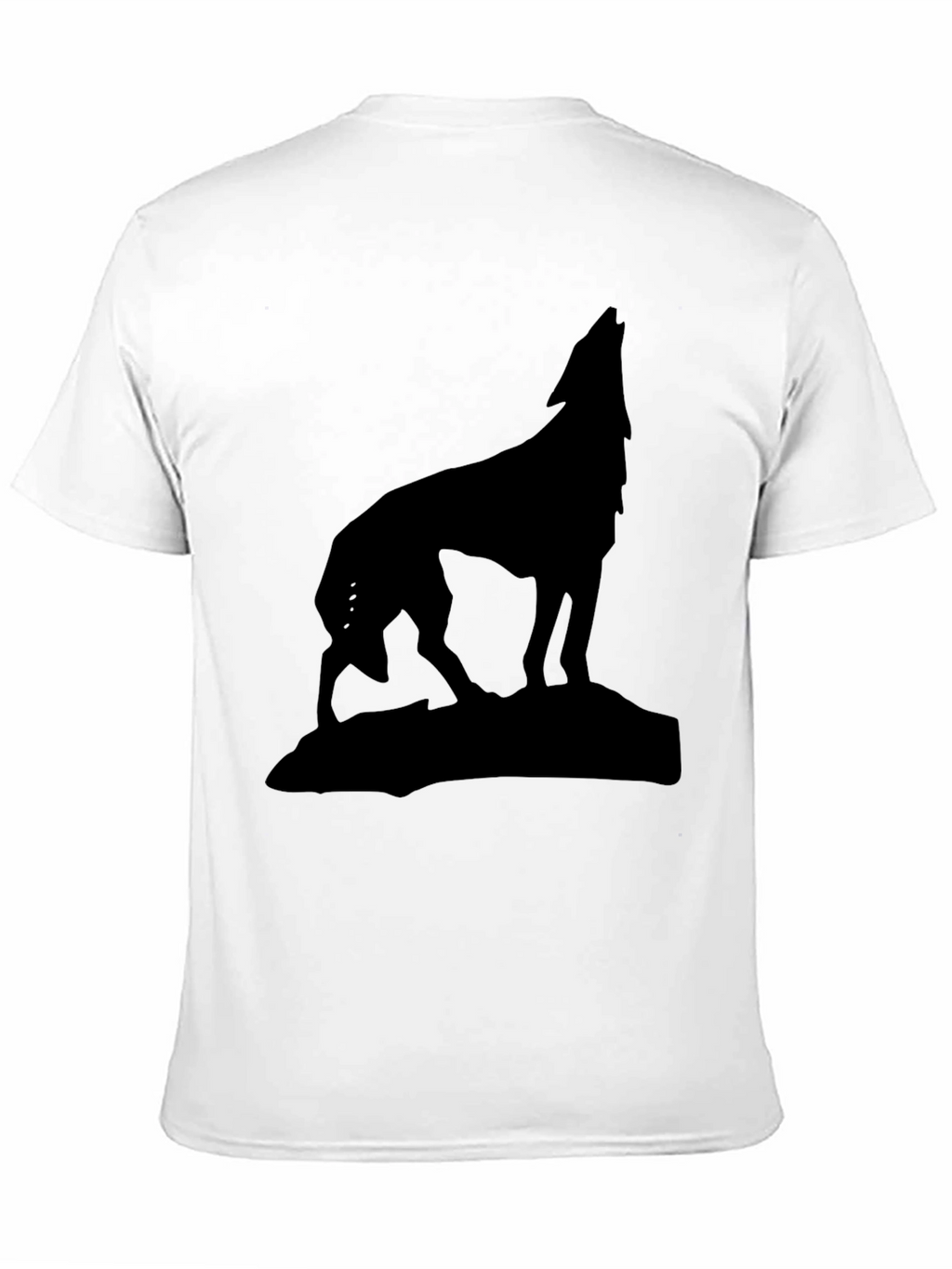 Wolf Silhouette Graphic Tee - Black Cotton Shirt