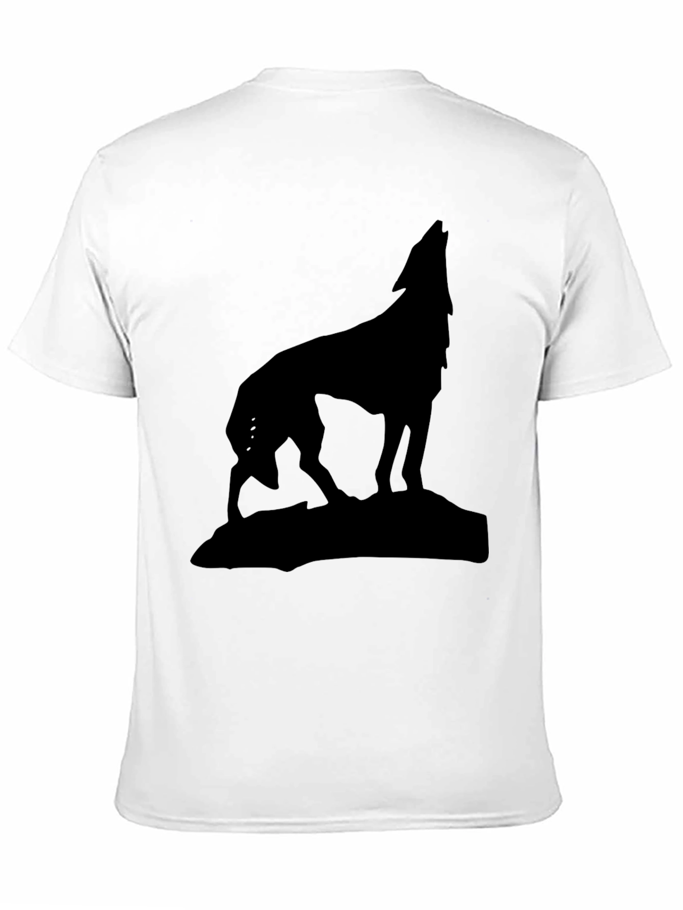 Wolf Silhouette Graphic Tee - Black Cotton Shirt