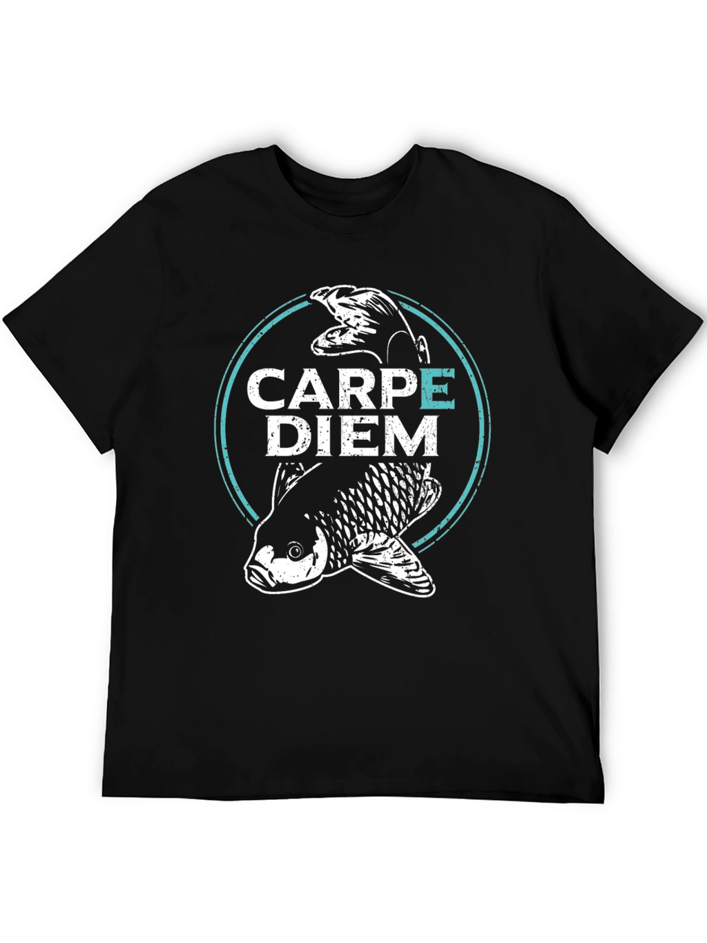 Carpe Diem Fish Graphic T-Shirt - Black