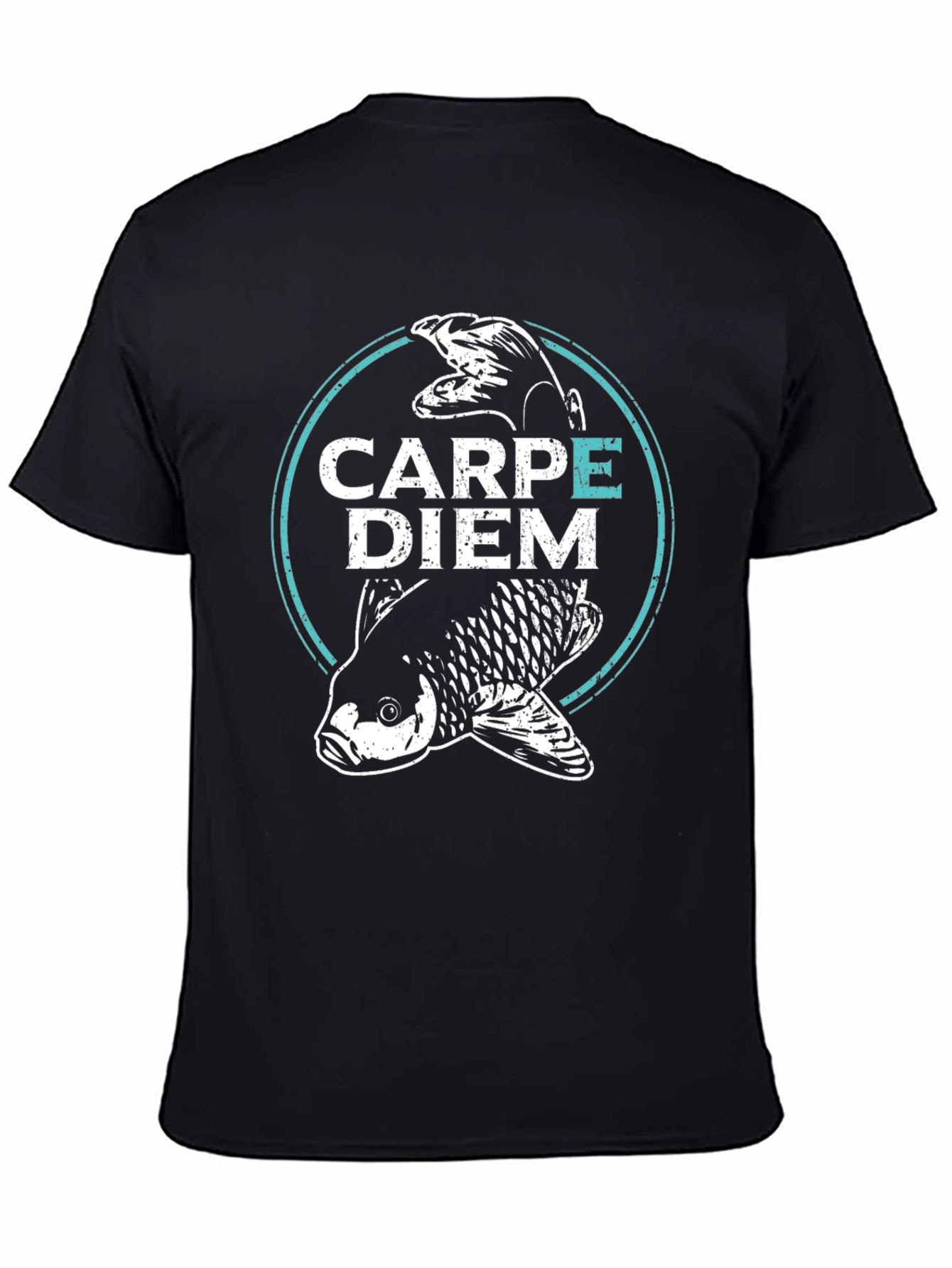 Carpe Diem Fish Graphic T-Shirt - Black