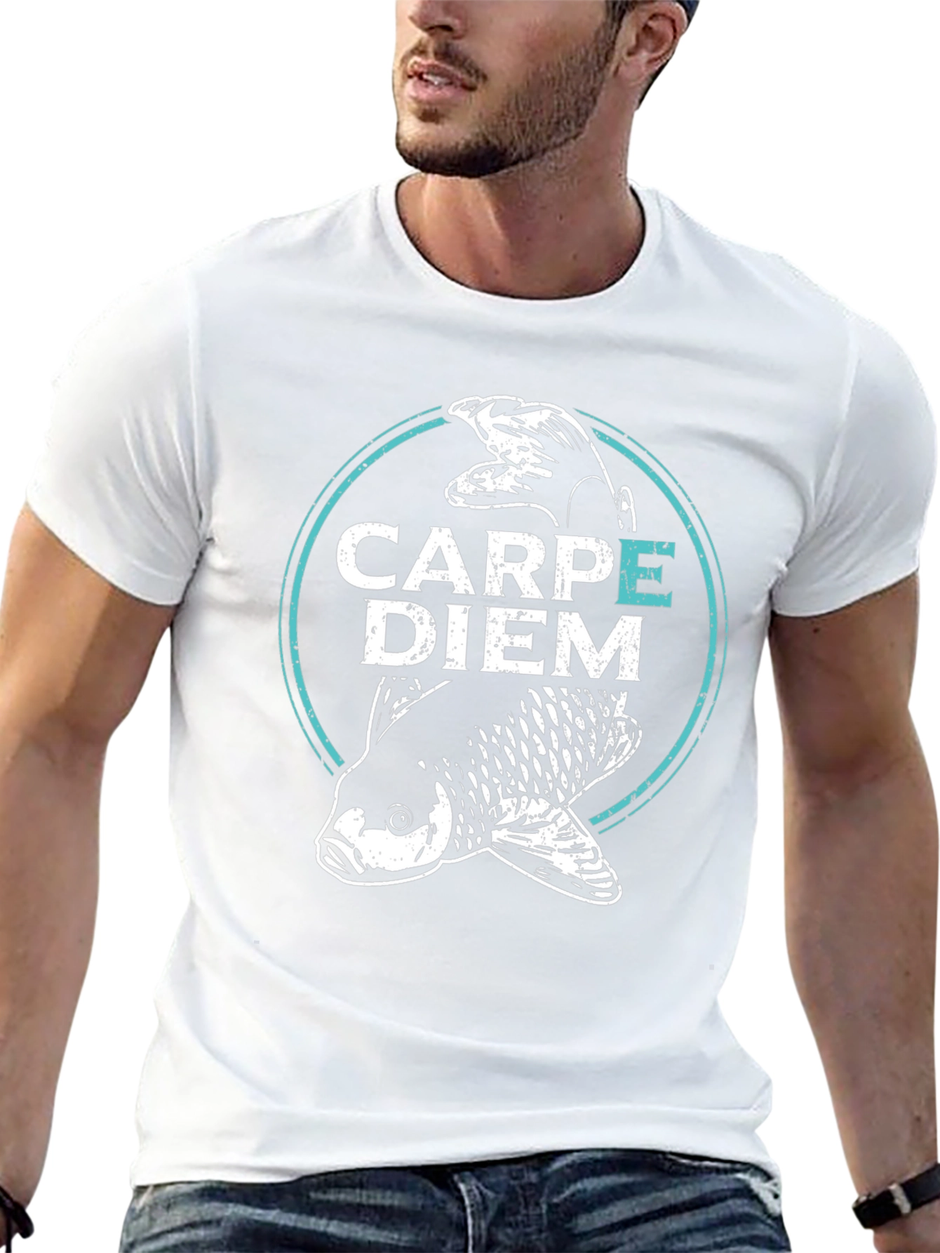 Carpe Diem Fish Graphic T-Shirt - Black