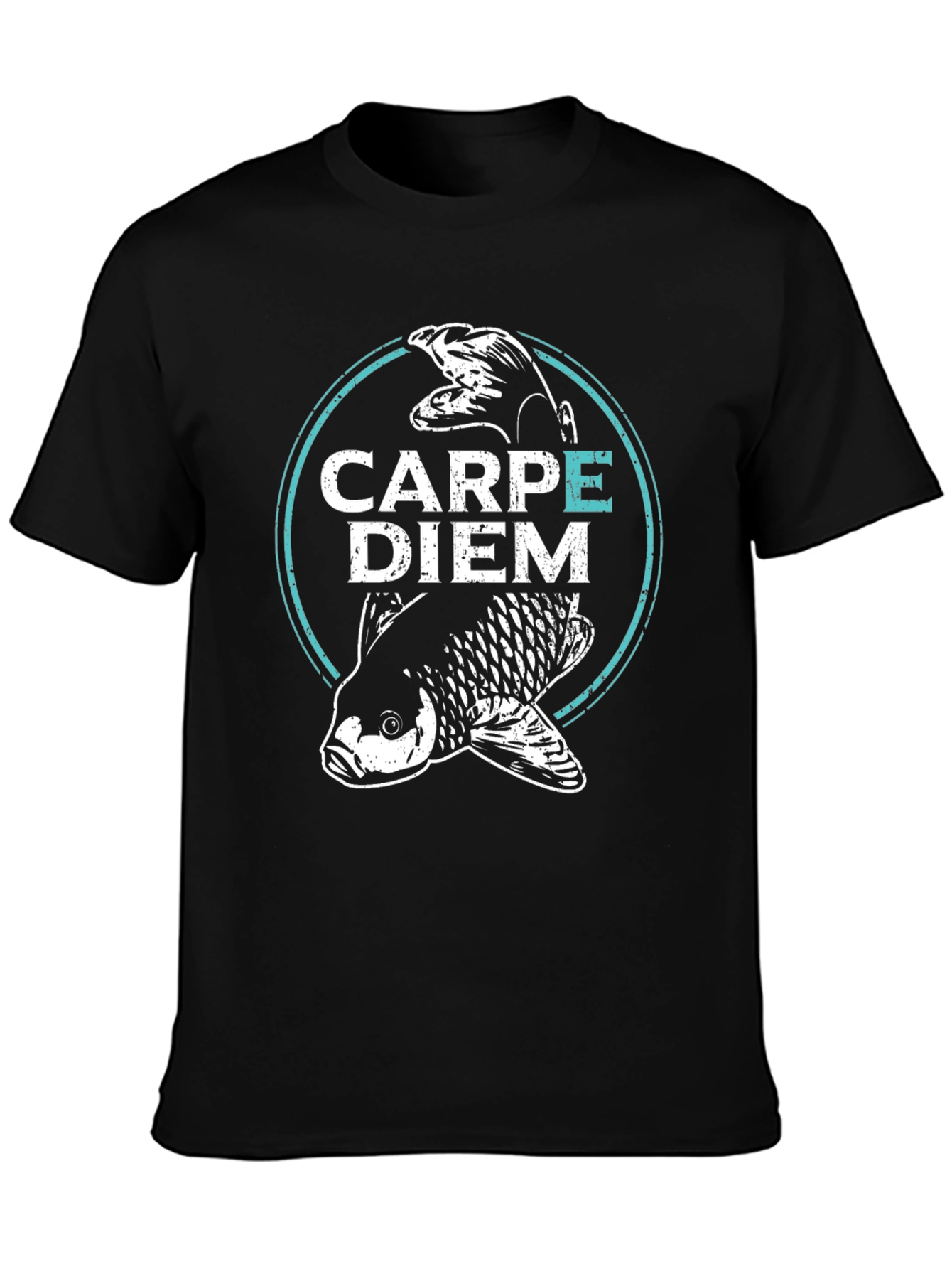 Carpe Diem Fish Graphic T-Shirt - Black