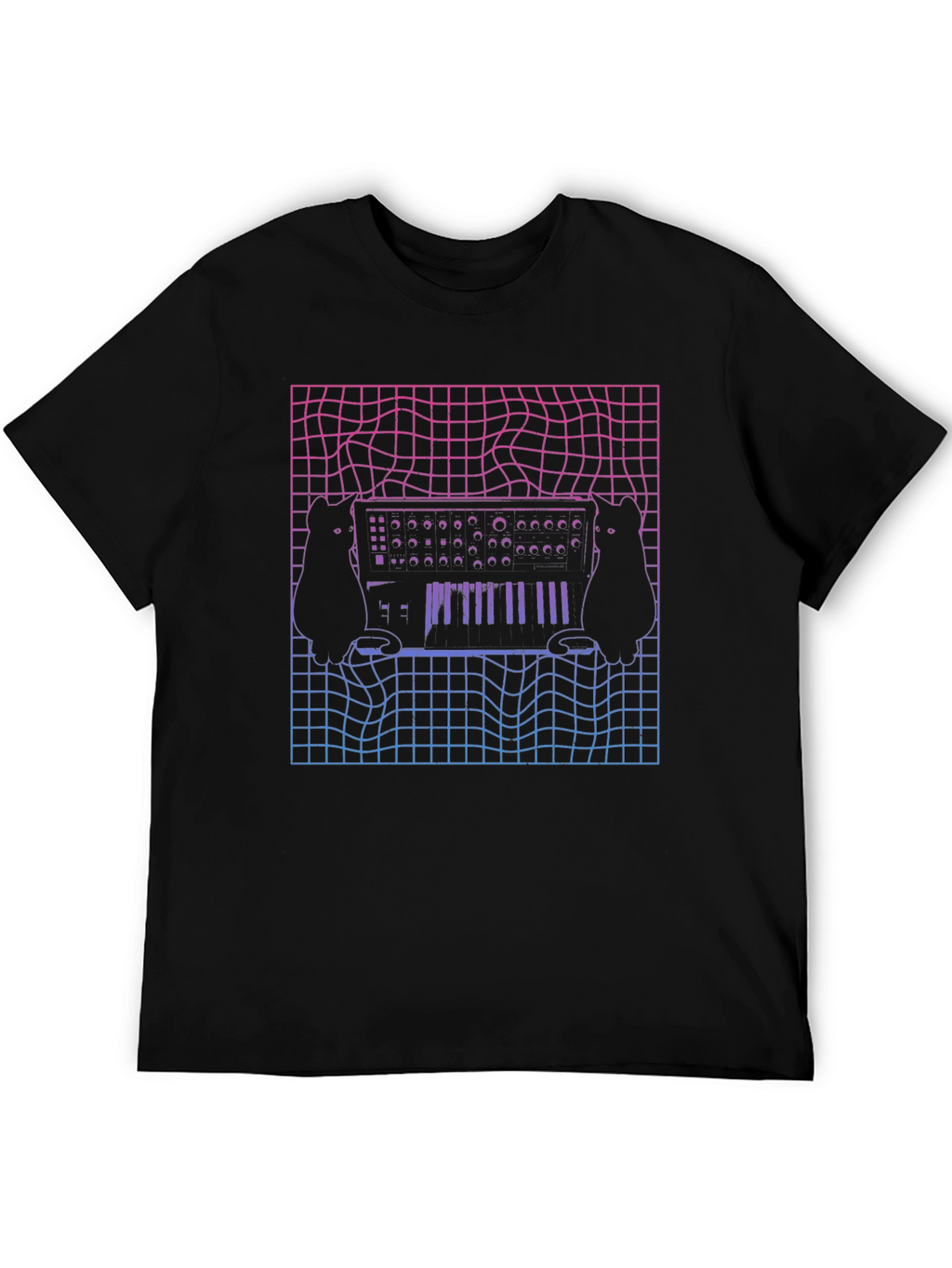Synth Cat T-Shirt - Vaporwave Style Tee