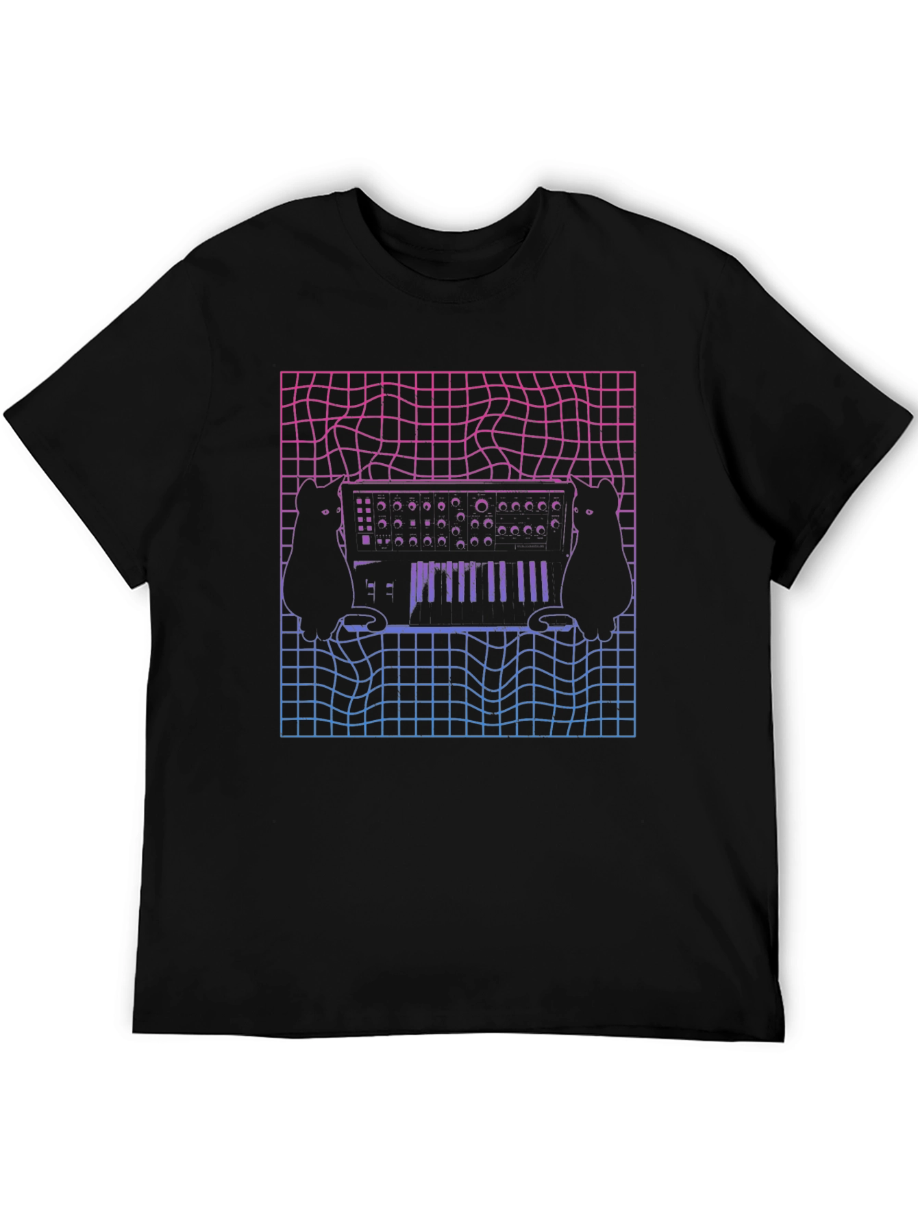 Synth Cat T-Shirt - Vaporwave Style Tee