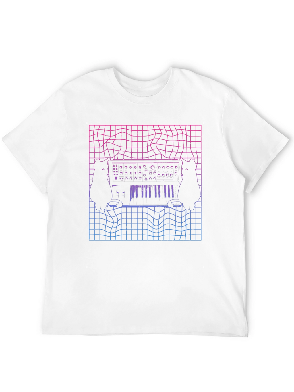 Synth Cat T-Shirt - Vaporwave Style Tee