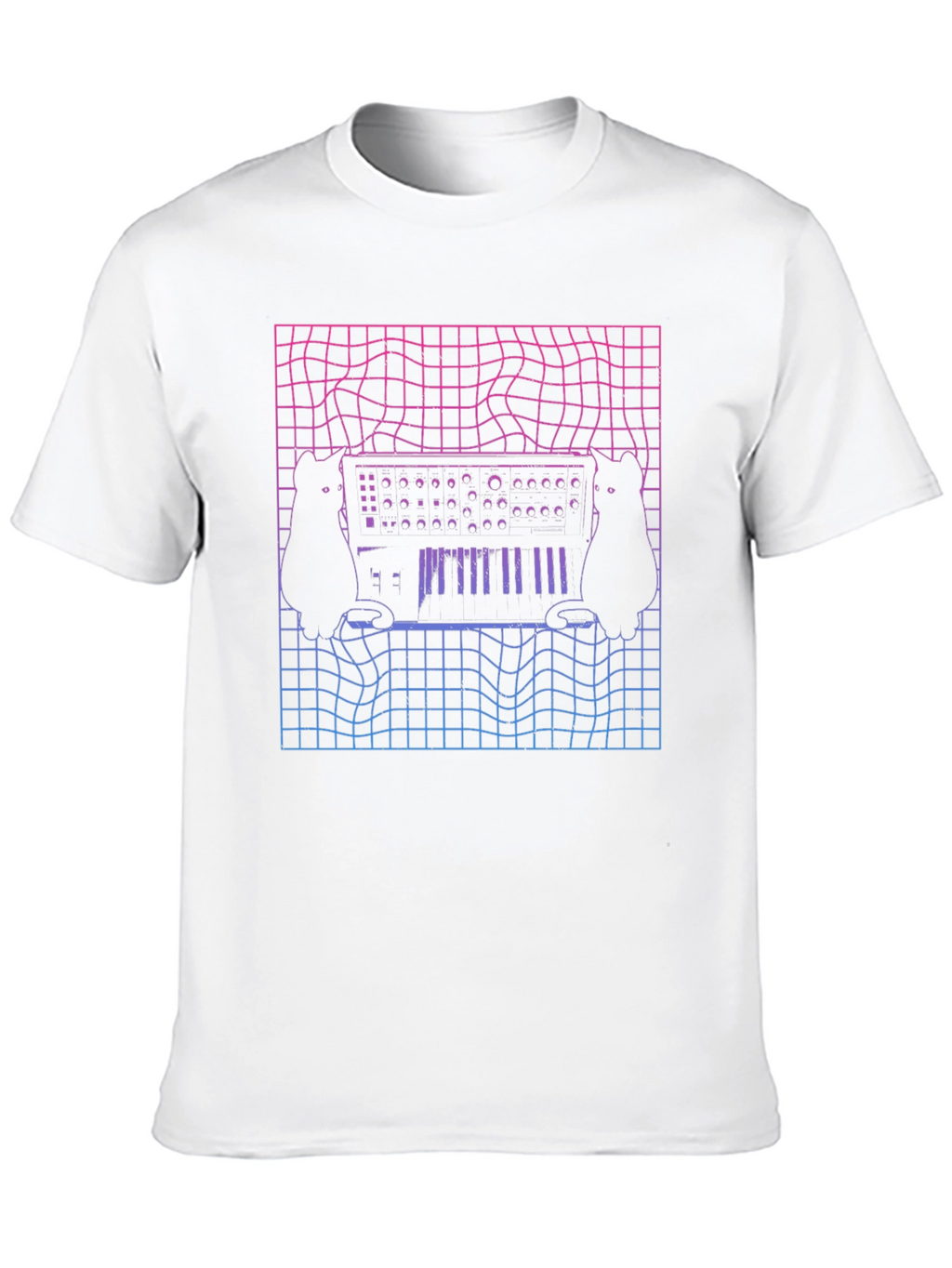 Synth Cat T-Shirt - Vaporwave Style Tee
