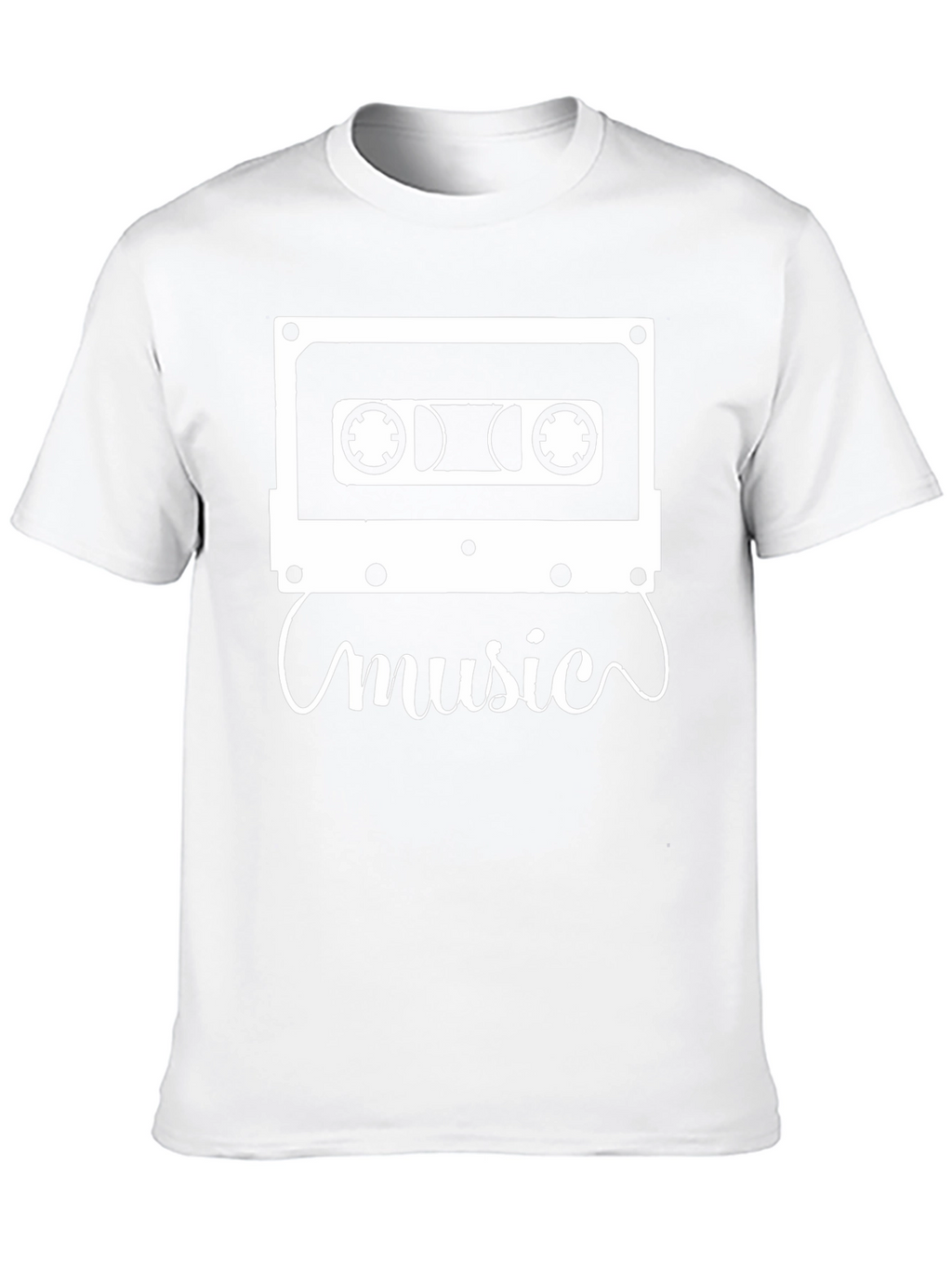 Retro Music Cassette Graphic Tee - Black