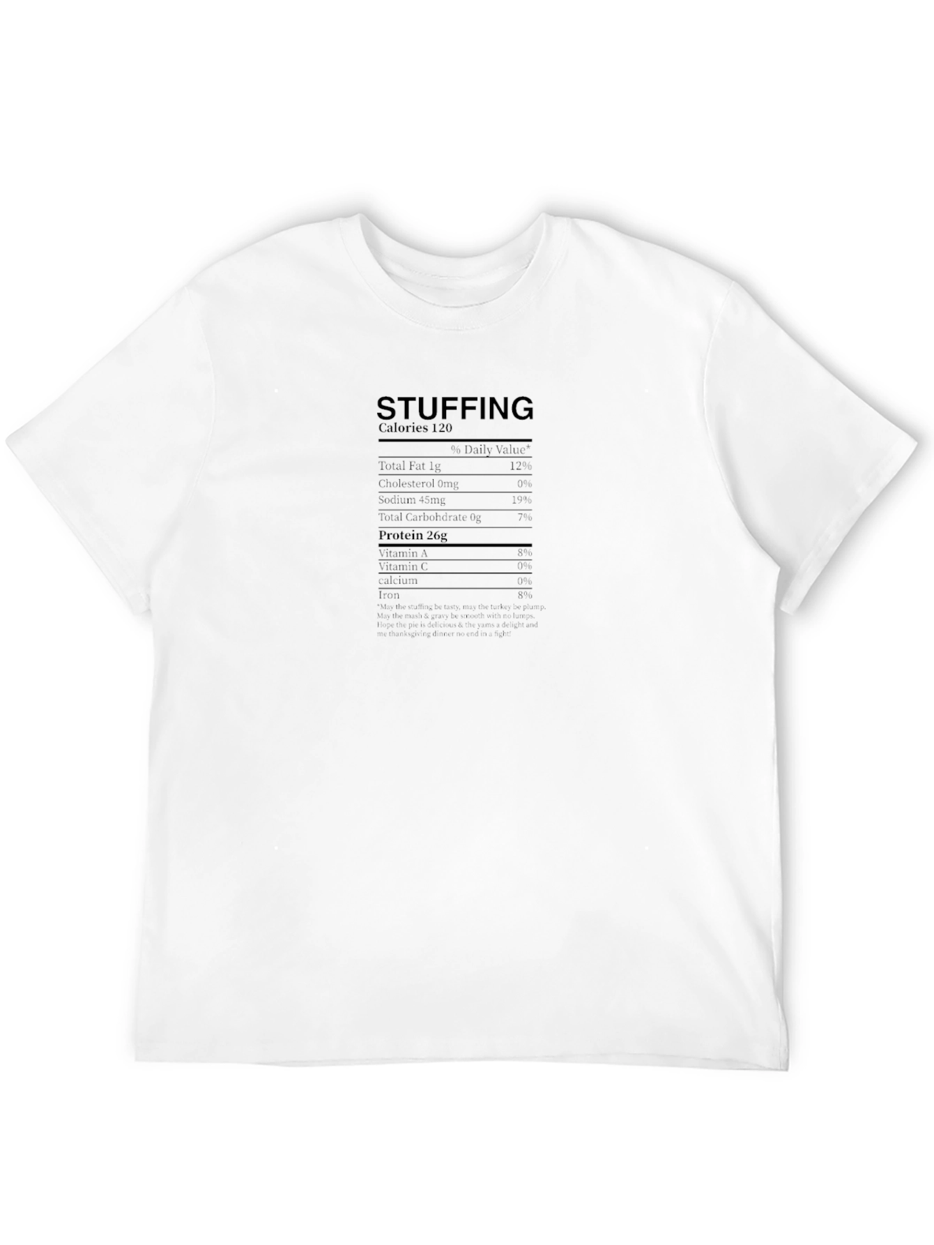 Stuffing Nutrition Facts Black T-Shirt