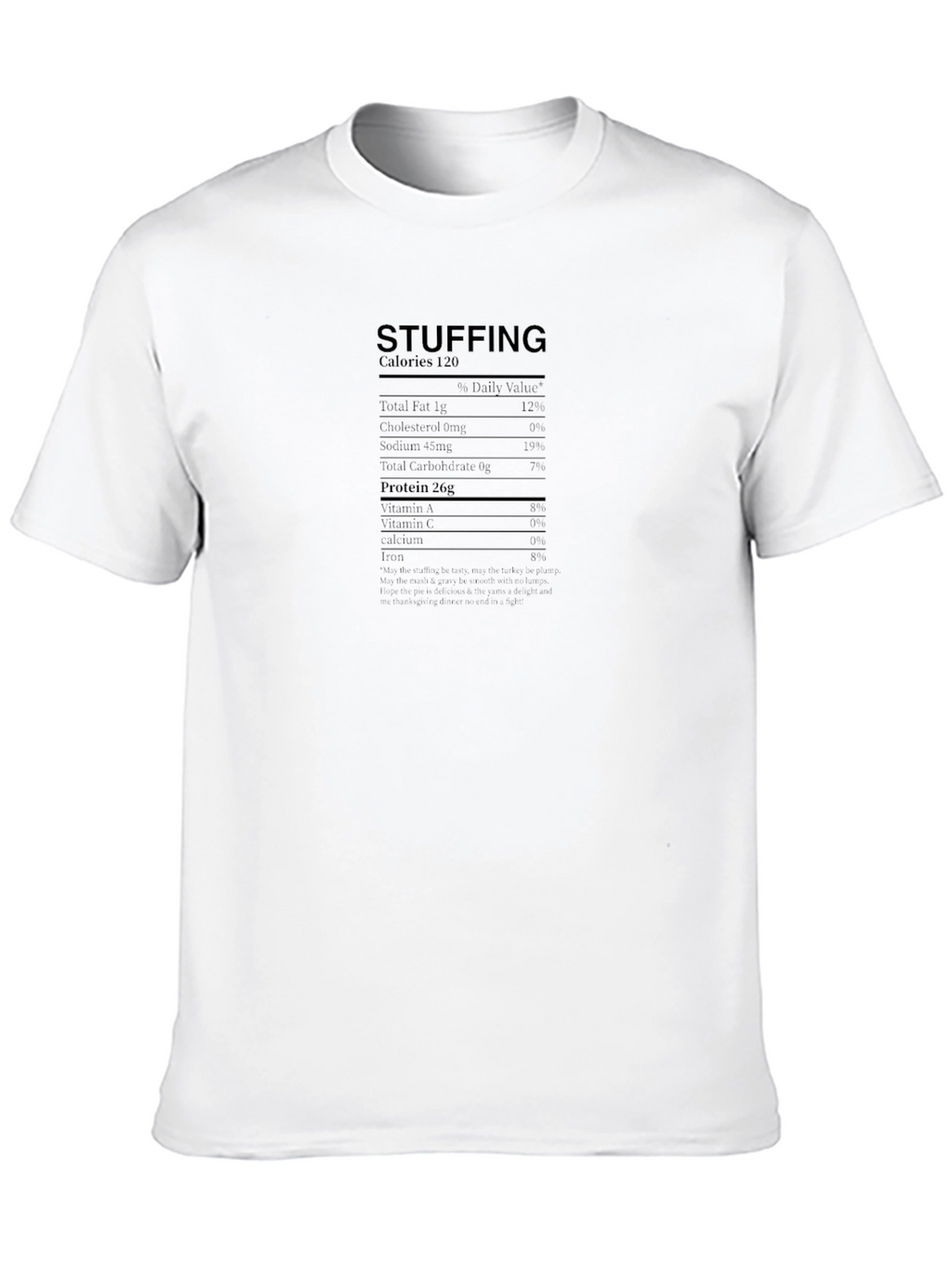 Stuffing Nutrition Facts Black T-Shirt